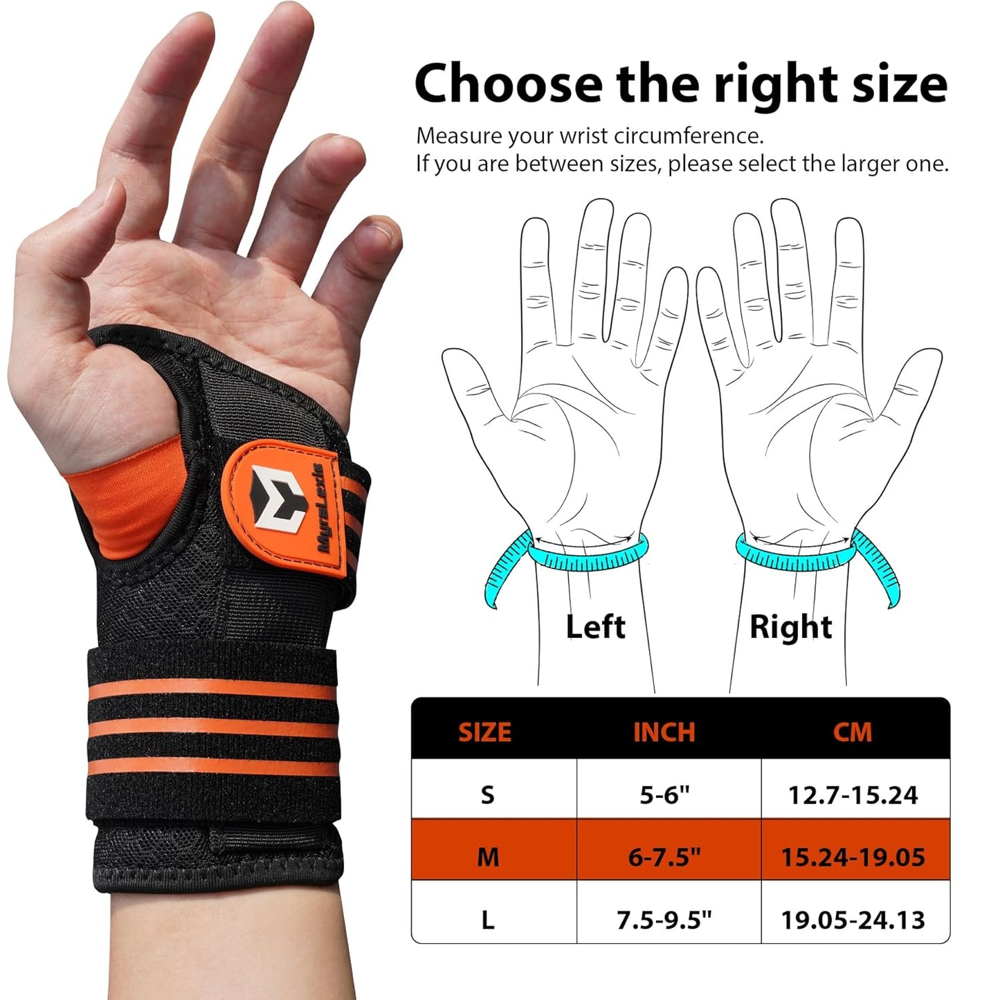 2 Pack Carpal Tunnel Wrist Brace [2025 Upgraded Adjustable Straps & Elastic Thumb Hole] Soft Breathable Night Support Wrist Brace for Pain Relief Tendonitis, Sprain, Arthritis - Left & Right (Size: M)
