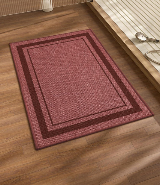 chakme Bathroom Rugs Mat 36x24, Ultra Thin Non Slip Bath Mat Large Quick Dry Absorbent Bath Mat for Bathroom Floor, (Dark Pink, 36"x24")