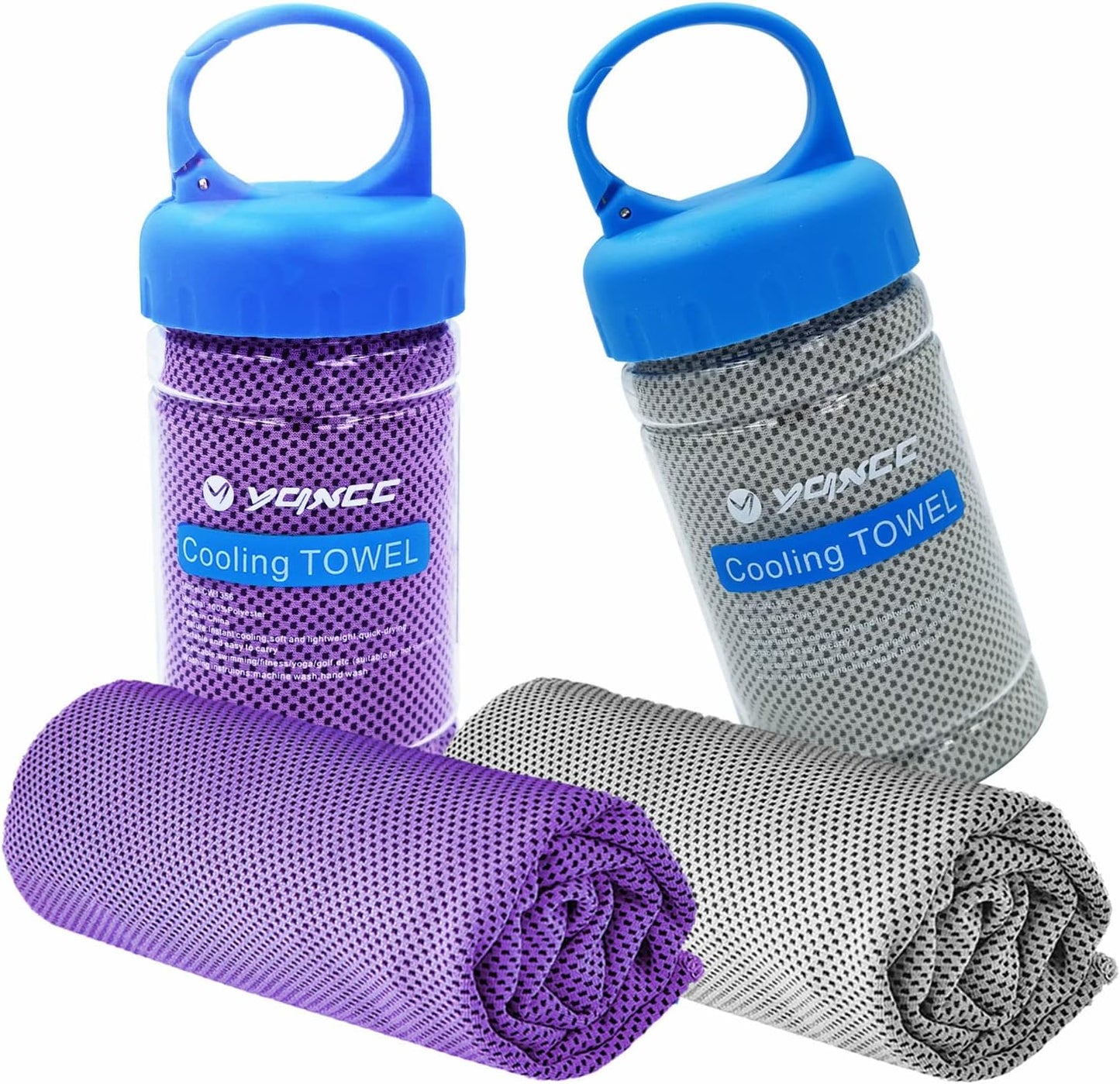 YQXCC Cooling Towel | 2 Pack 47"x12" | Ice Cool for Neck | Soft Breathable Microfiber Chilly | for Yoga, Golf, Gym, Camping, Running, Workout & More Activities