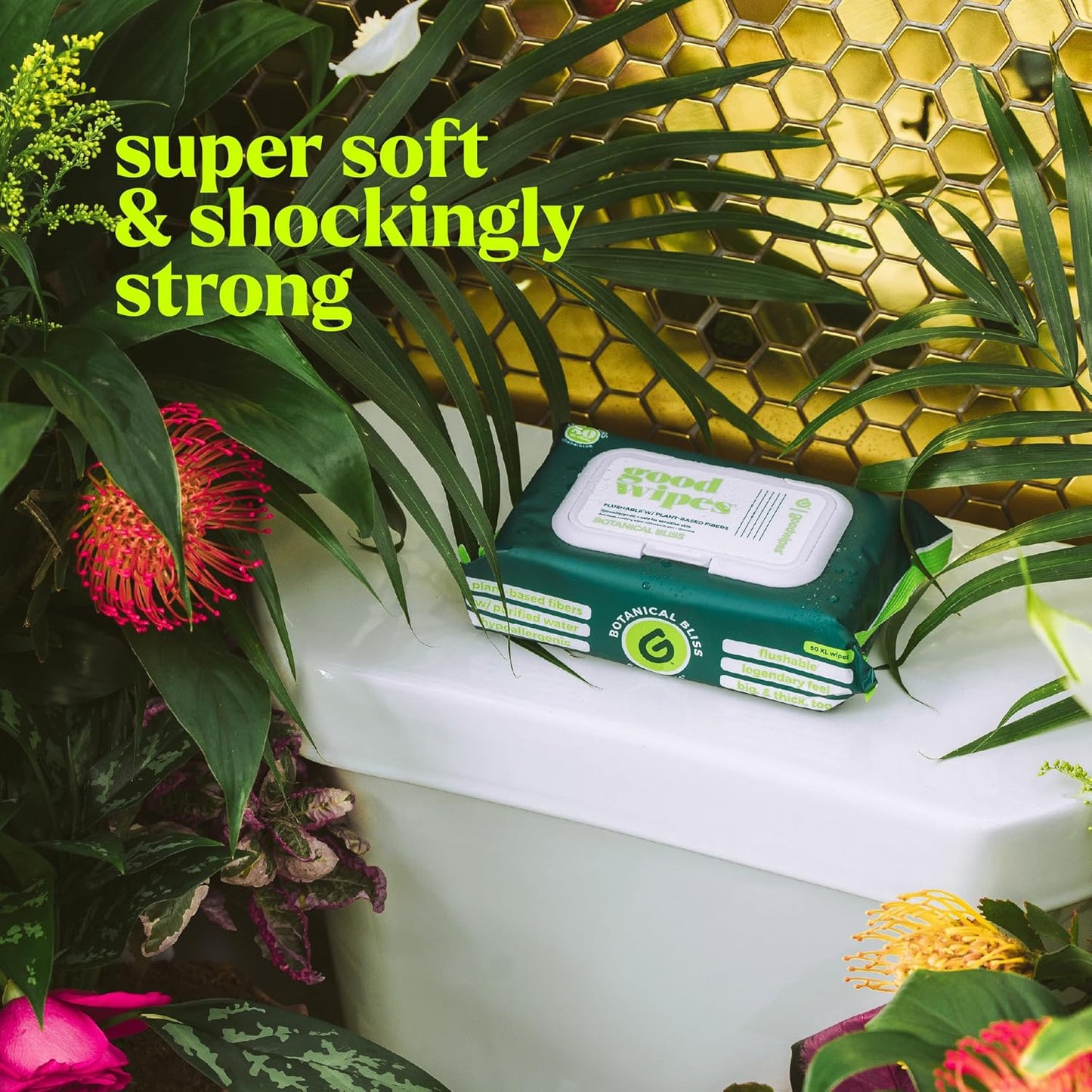 goodwipes Flushable Butt Wipes - Extra Large Adult Wet Wipes For Women & Men - Bathroom Essentials - Sewer & Septic Safe - Shea Coco & Botanical Bliss, 300 Count (6 Packs)