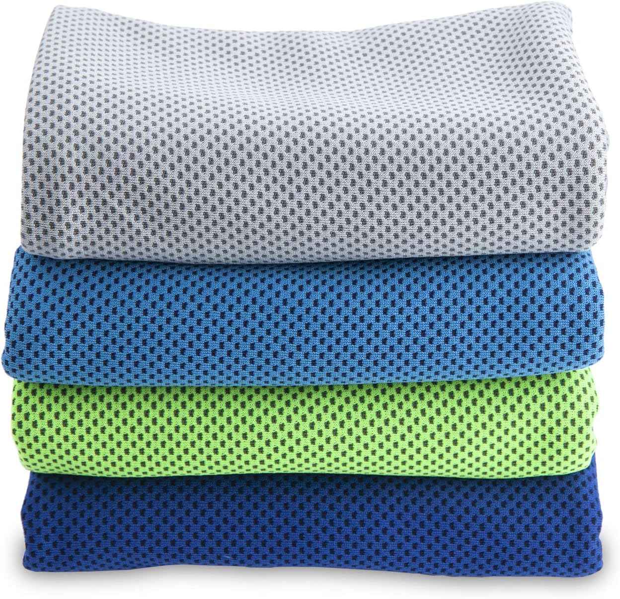 4 Packs Cooling Towel (40"x 12"), Ice Towel, Microfiber, Soft Breathable Chilly Towel Stay Cool for Yoga, Sport, Gym, Workout, Camping, Fitness, Running, Workout & More Activities (Multicolor)