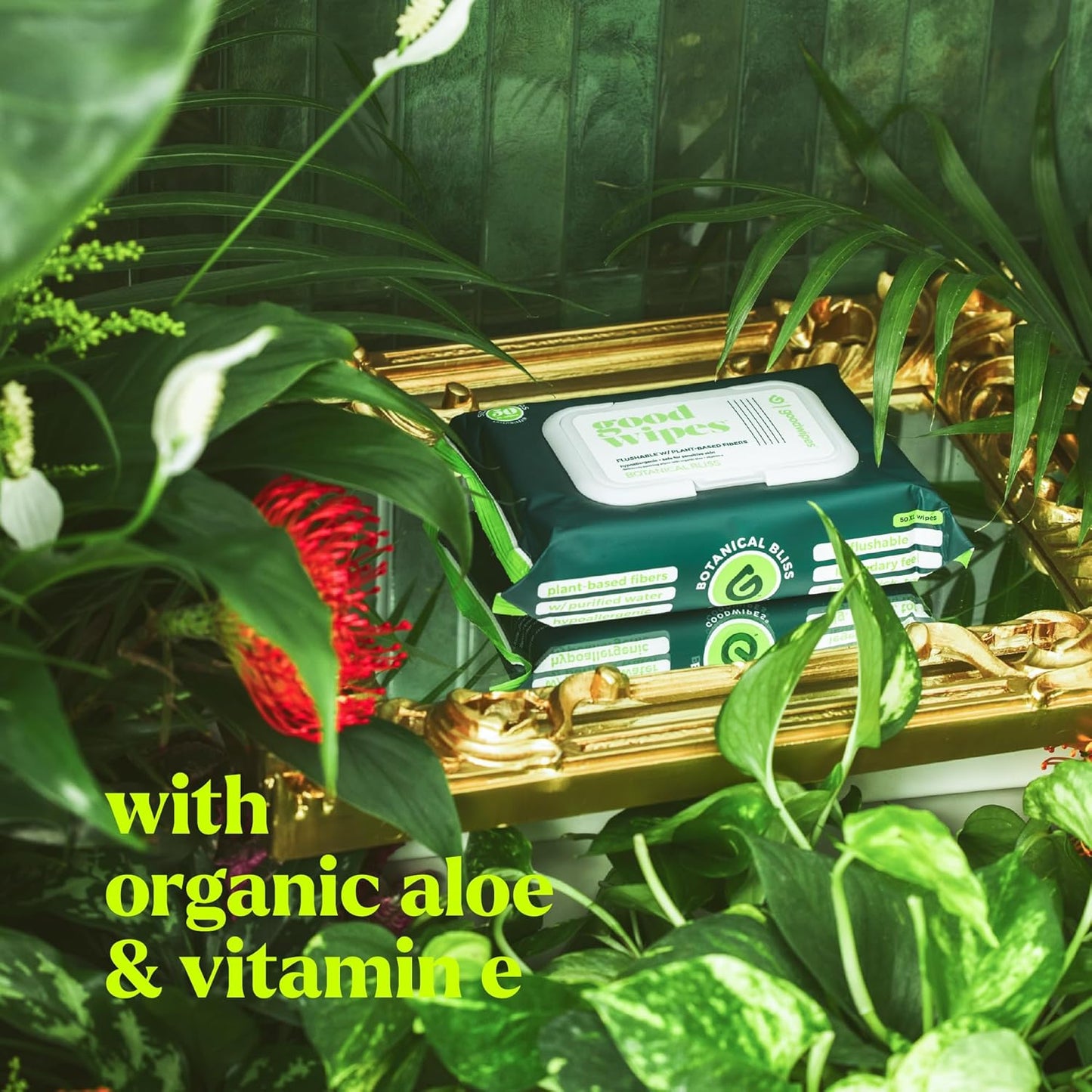 goodwipes Flushable Butt Wipes - Vitamin E & Aloe - Sewer & Septic Safe - Extra Large Adult Wet Wipes For Women & Men - Bathroom Essentials - Botanical Bliss, 418 Count (8 Packs + 1 Travel)