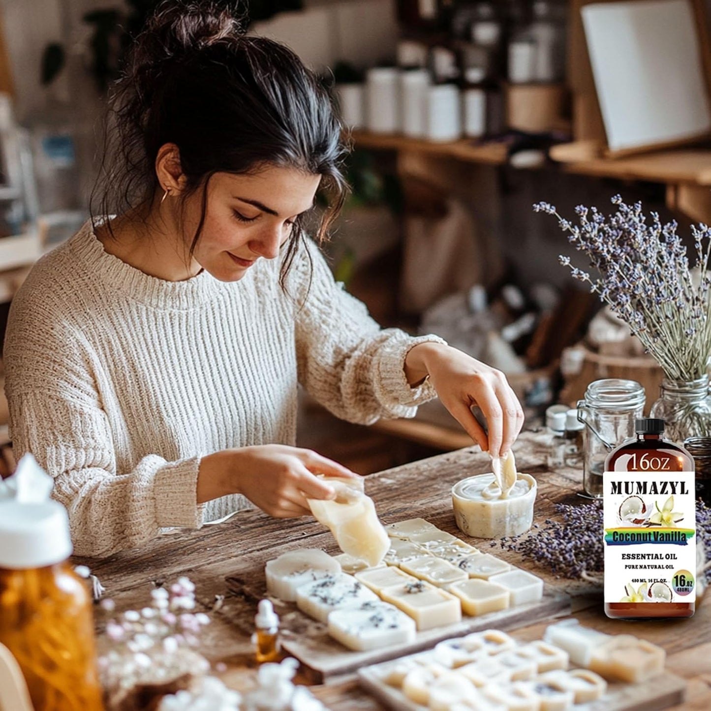 Coconut Vanilla Essential Oil, Coconut Vanilla Oil 16 Fl Oz 480ML for Diffuser Humidifier Yoga Cleaning DIY Candle Soap Making Essential Oils