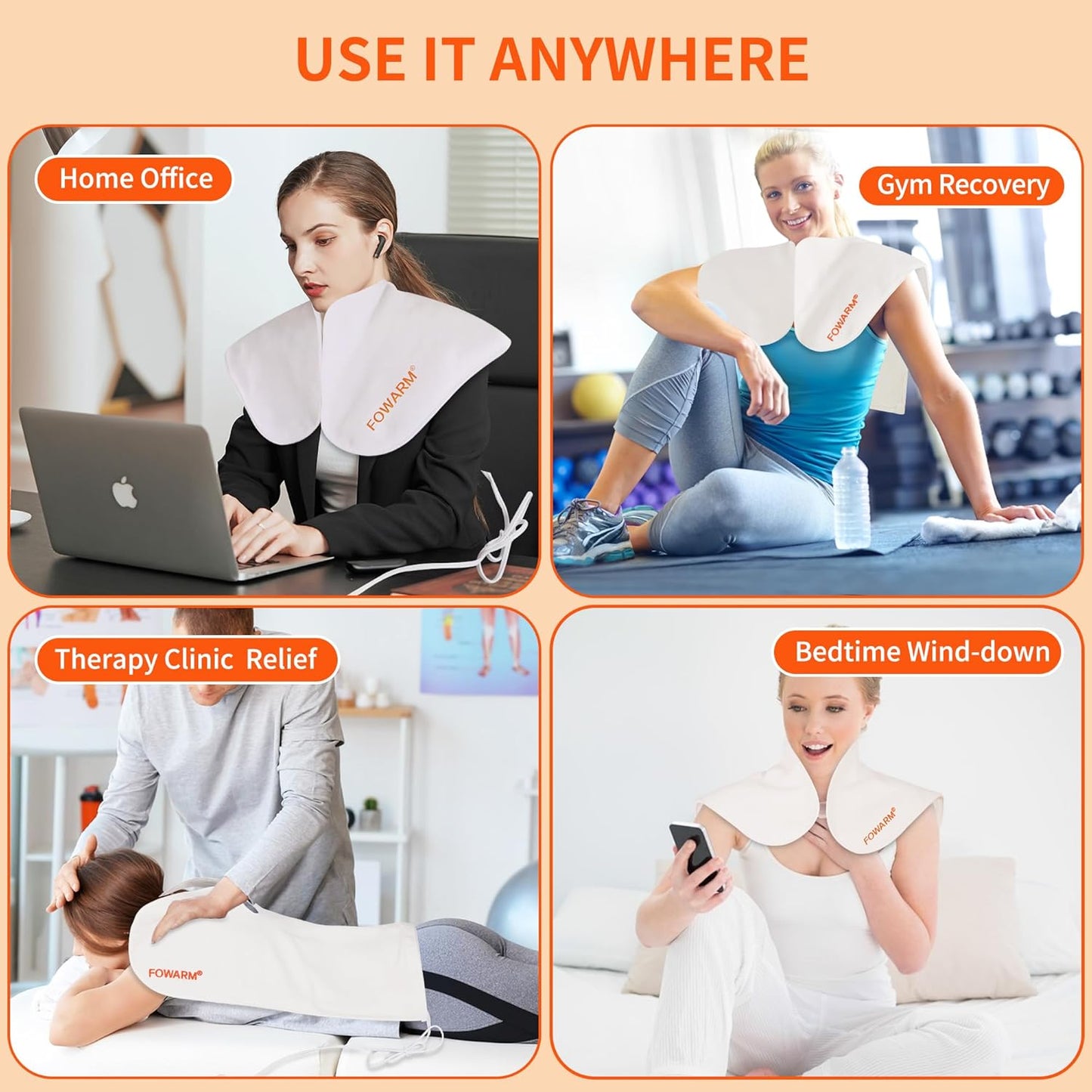 Moist Heating Pad for Neck and Shoulder, Neck Wrap Weighted Heating Pad with Deep Steam Relief, Electric Heat Pad with Auto Shut Off, Washable Removable Soft Cover, 20"x20"