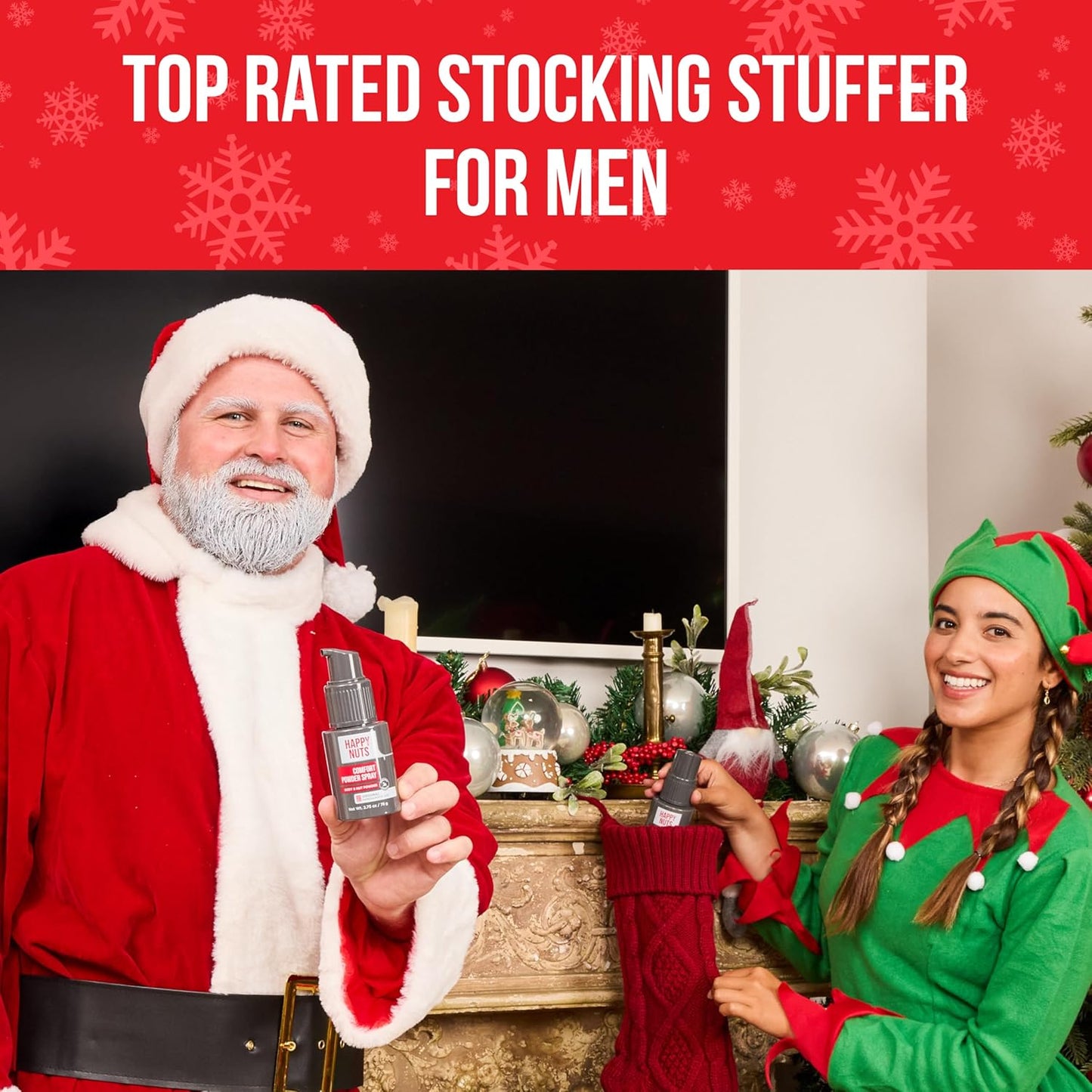 Happy Nuts Comfort Powder Spray: Anti Chafing & Mens Deodorant, Aluminum-Free, Sweat and Odor Control for Jock Itch, Groin and Men's Private Parts (2.75 Ounce (Pack of 2), Original)