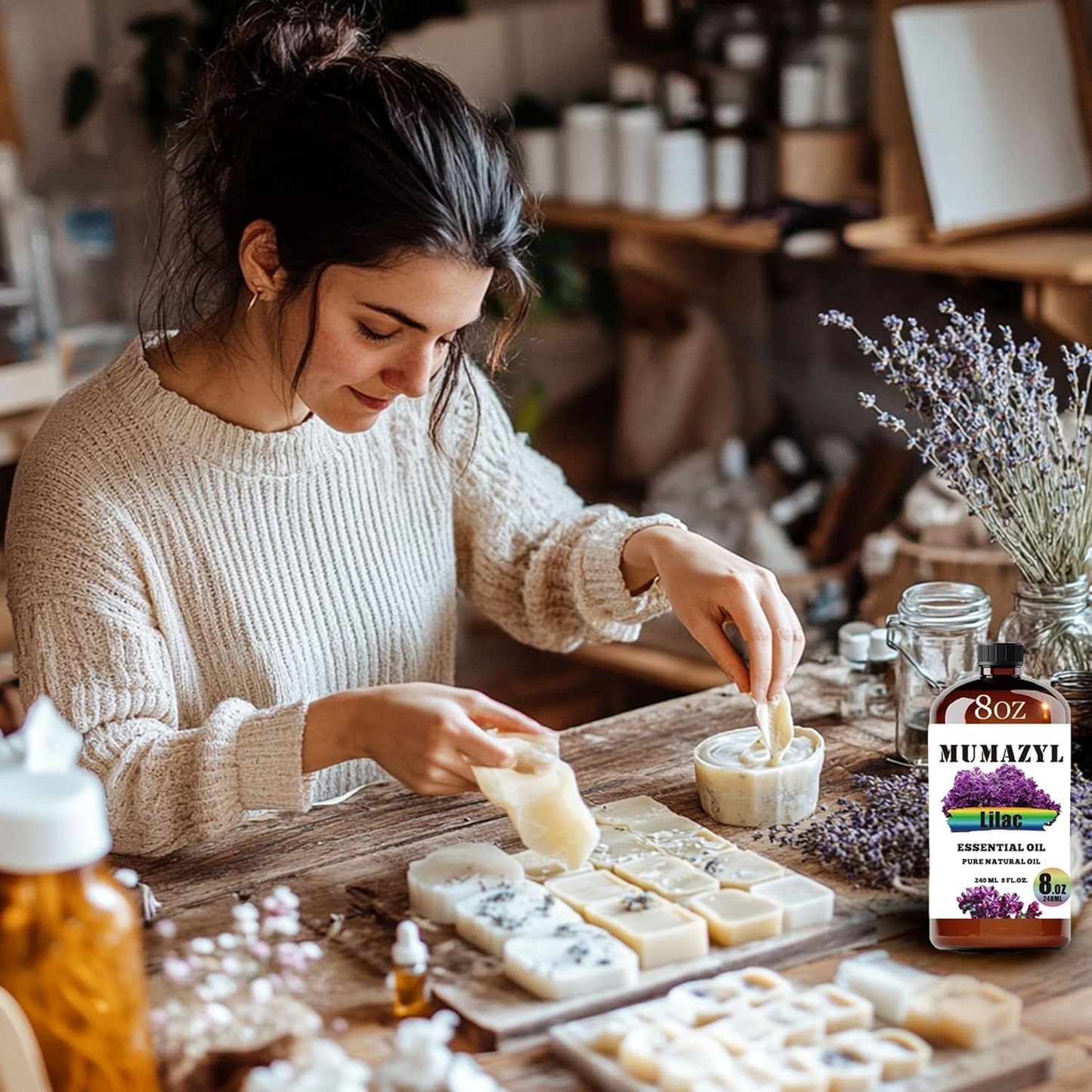 Lilac Essential Oil, Lilac Oil 8 Fl Oz 240ML for Diffuser Humidifier Yoga Cleaning DIY Candle Soap Making Essential Oils