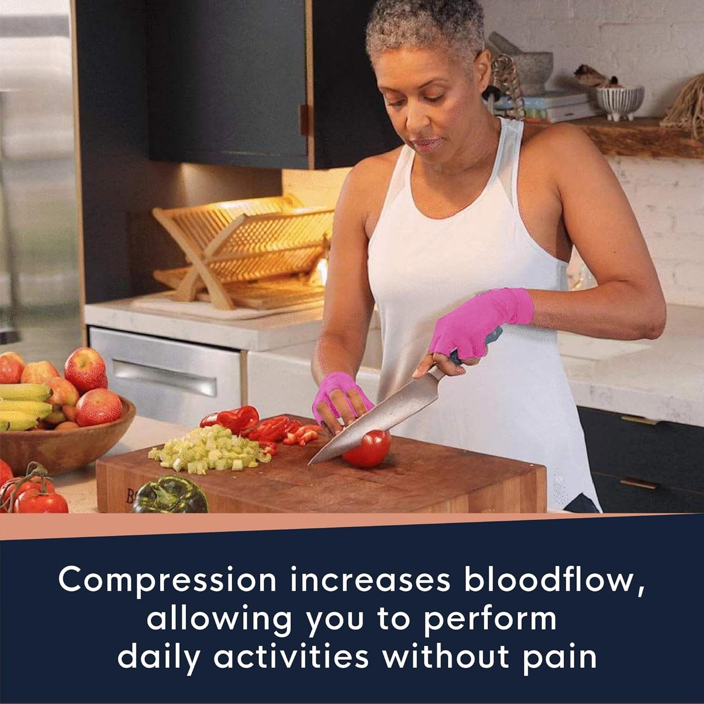 Copper Compression Arthritis Gloves | Fingerless Arthritis Carpal Tunnel Pain Relief for Men & Women | Hand Support Wrist Brace for Neuropathy, Rheumatoid, Tendonitis, Swelling, Crocheting, Typing (L)