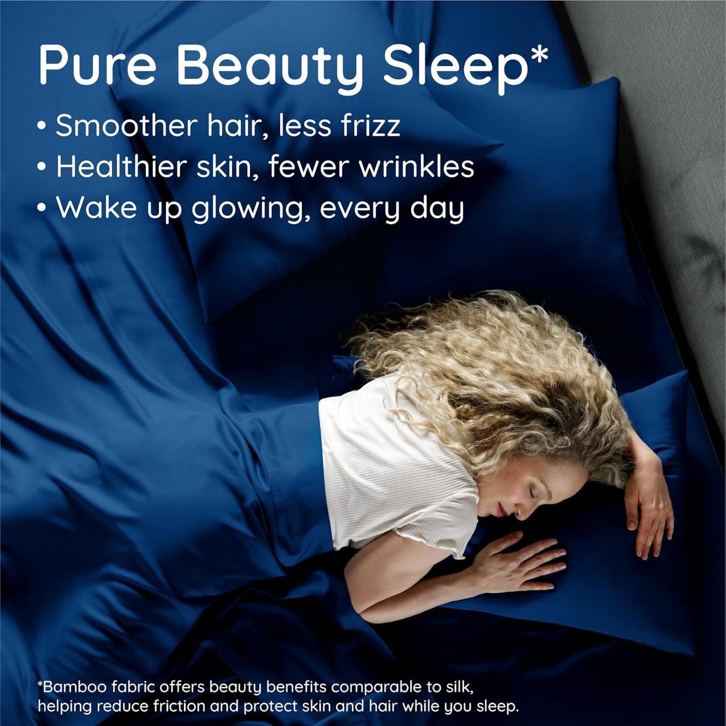 Bambaw 100% Viscose Derived from Bamboo Pillowcase Queen Size – Set of 2 Cooling Pillow Cases Queen, Envelope Pillow Cases Queen, Navy Blue Pillow Case, Breathable & Anti Acne Pillow Cases (Navy Blue)