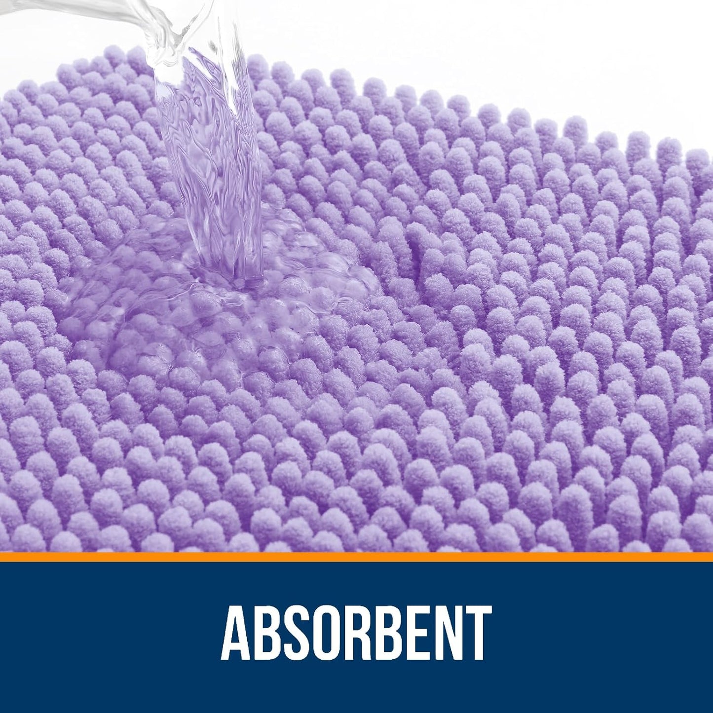 OLANLY Bathroom Rugs 59x24, Extra Soft Absorbent Chenille Bath Rugs, Rubber Backing Quick Dry, Machine Washable Bath Mats for Bathroom Floor, Tub and Shower, Home Decor Accessories, Lavender