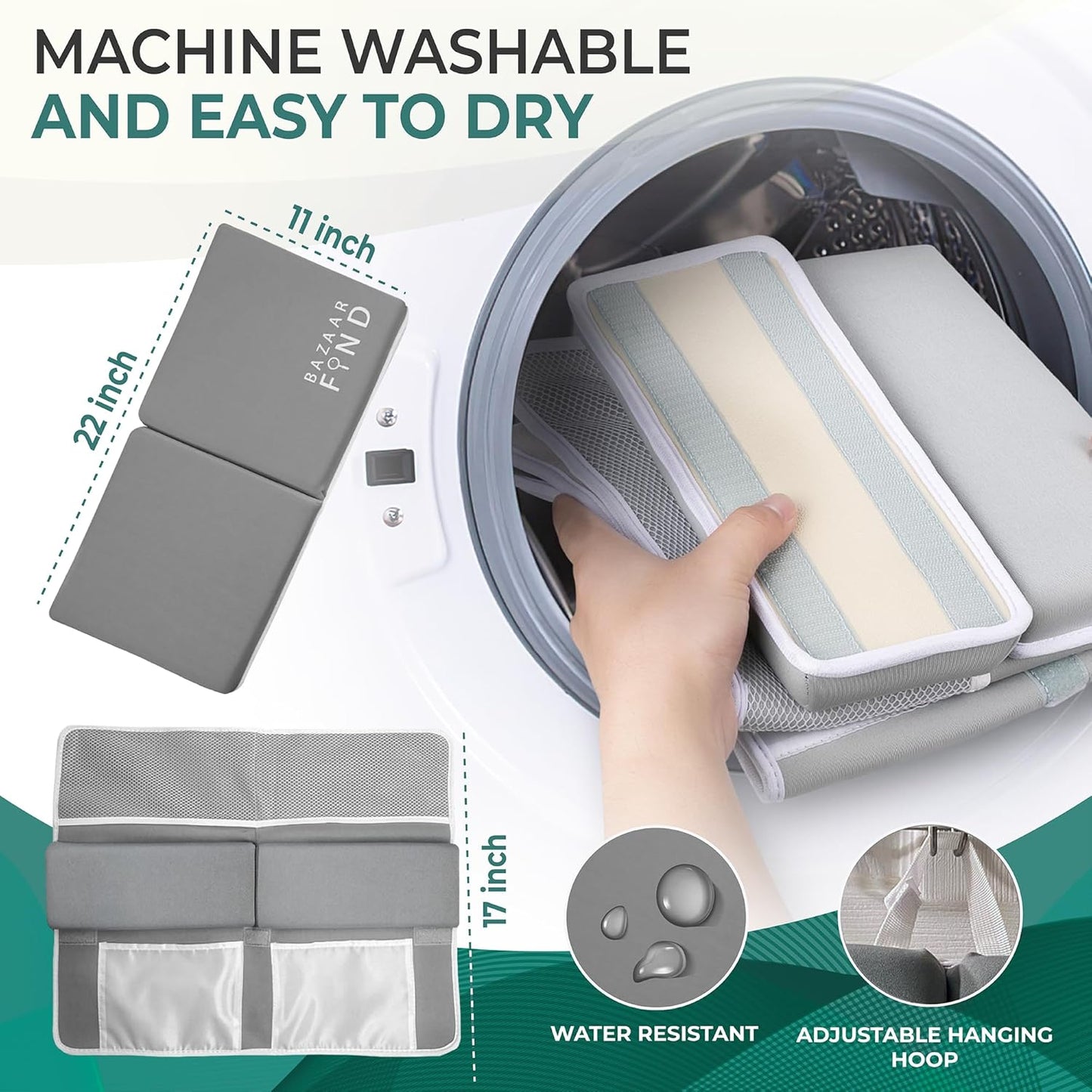 Bath Kneeler and Elbow Rest Pad Set - Comfortable Thick Kneeling Mat for Bathing Baby - Bazaar Find