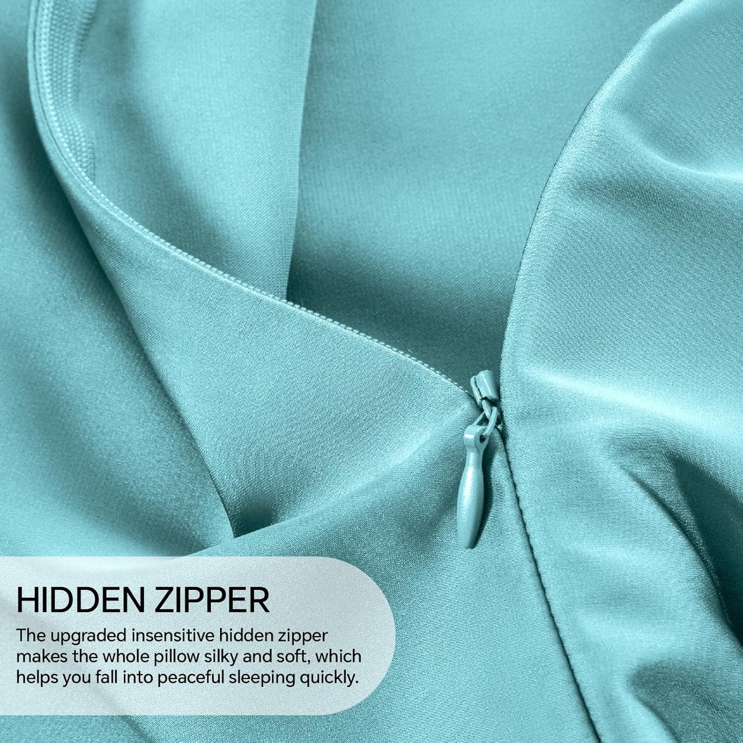 INFIIXSO Body Pillow Cover with Zipper, Luxury Mulberry Silk Body Pillow Case 20x54 Inches, Ultra Smooth and Soft Cooling Long Pillowcase, Gift for Women, Men(Ocean Mist)