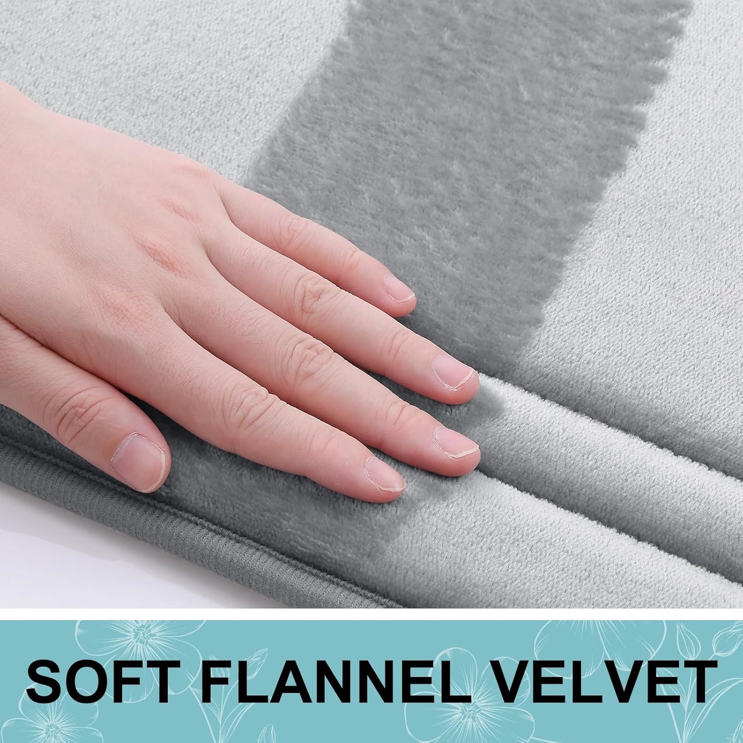 Grandaily Memory Foam Bath Mat Rug 36x24, Ultra Soft, Non-Slip and Absorbent Bathroom Rugs, Machine Wash Dry, Comfortable Bath Carpet for Bathroom Floor, Tub and Shower, Grey