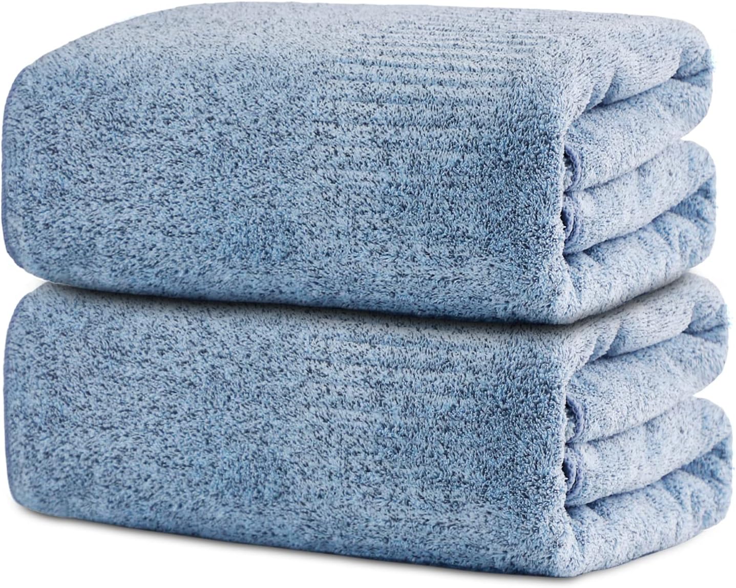 SEISSO Bath Towels,Extra Absorbent & Quick Drying Towels for Bathroom,Fibre Large Bath Towel,Super Soft Multipurpose Use for Fitness,Spa,Sports Towels,Yoga Towel (Light Blue, 2 Piece Bath Sheet)