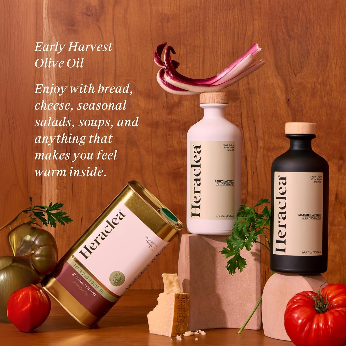 Heraclea - Early Harvest - Extra Virgin Olive Oil - Organic Olive Oil - Extra Virgin - Cold Pressed - Polyphenol Rich EVOO - 16.9oz Bottle