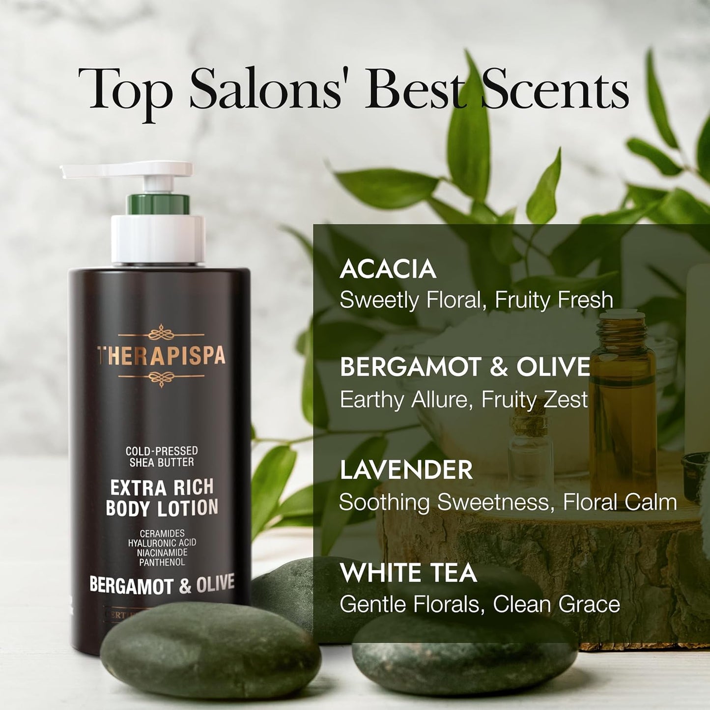 THERAPISPA Scented Body Lotion for Women – Calming Lavender Scented Moisturizer with Shea Butter, Ceramides & Panthenol to Soothe, Smooth & Comfort Dry Skin (Lavender, 17.0 fl oz)