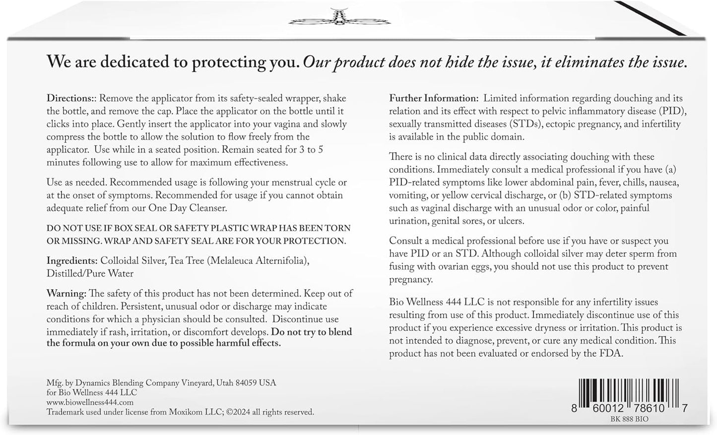 Silver Bullet Elite Vaginal Douche with Colloidal Silver & Tea Tree Oil - 3 Day Cleanse, Gentle & Effective Hygiene Solution