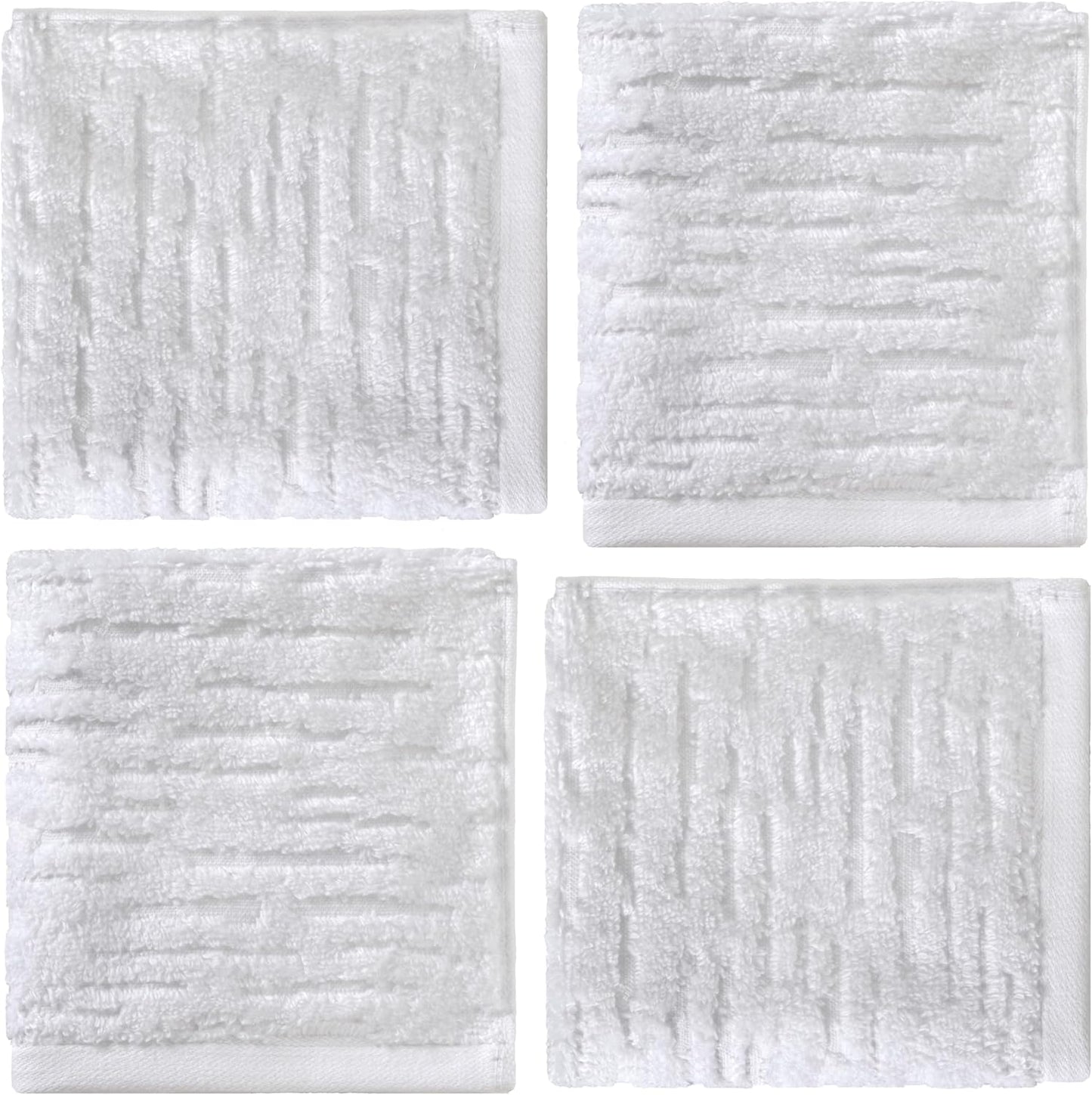 SKL Home CloudSoft Cotton Luxury 4-Piece Washcloth Set, White
