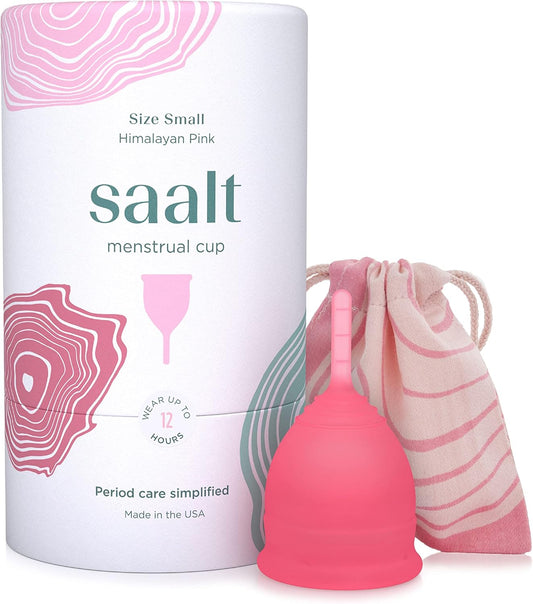 Saalt Menstrual Cup - Premium Design - Most Comfortable Period Cup - #1 Active Cup - Wear for 12 Hours - Soft, Flexible, Reusable Medical-Grade Silicone - Made in USA