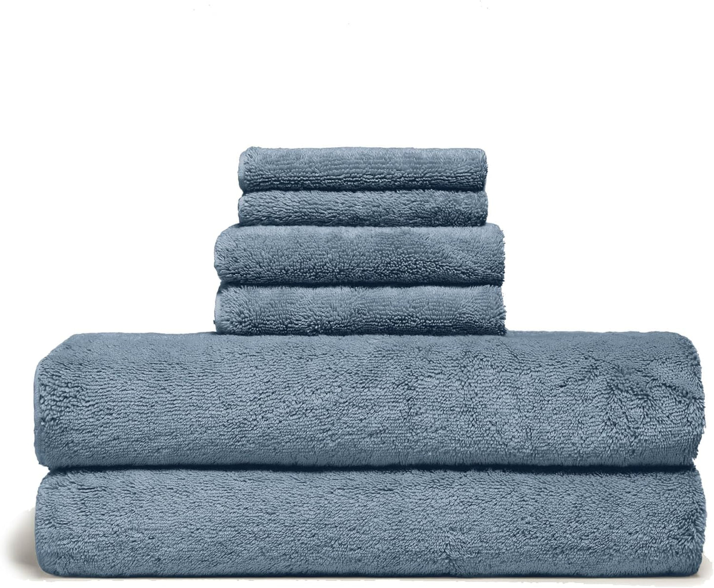 Italic Ultraplush Luxe 6 Piece Towel Set – 2 Bath Sheets, 2 Hand Towels, 2 Washcloths – 800GSM Soft, Highly Absorbent & Quick Drying, Resort Grade 100% Australian Cotton Towels (Glacier)
