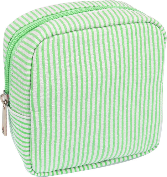 Mini Makeup Bag, Small Makeup Pouches for Purse Cute Cosmetics Bag Pouch with Slip-in Pockets Small Travel Toiletry Bag Makeup Storage Bag Lipstick Organizer Purse Essentials (Mini Green)