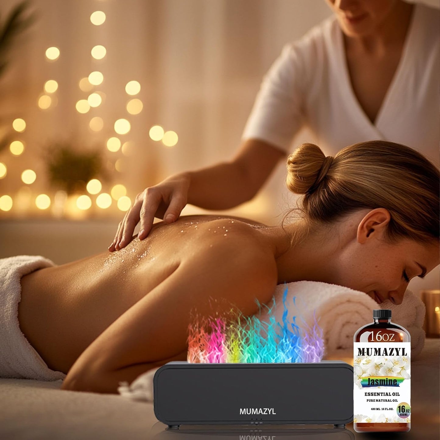 Jasmine Essential Oil, Jasmine Oil 16 Fl Oz 480ML for Diffuser Humidifier Yoga Cleaning DIY Candle Soap Making Essential Oils