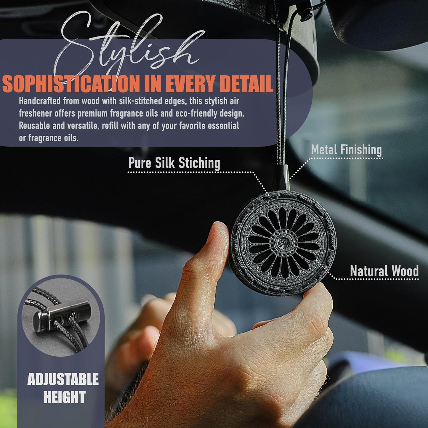 Wood Car Air Freshener — Handmade Air Freshener — Best Wheels Aromatherapy Fragrance Oil Diffuser in Wooden Gift Box — Ready To Gift Set with Coffee Beans Fragrance Oil - 10 ml