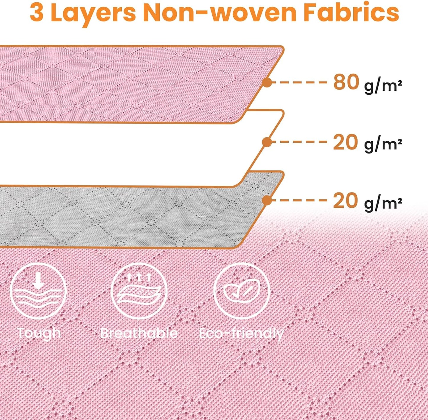 Fab totes 24 Gallons Clothes Storage, Foldable Thick Fabric Blanket Storage Bags, Containers for Organizing Bedroom, Closet, Clothing, Comforter, Organization with Handle (4 Pack,Pink)