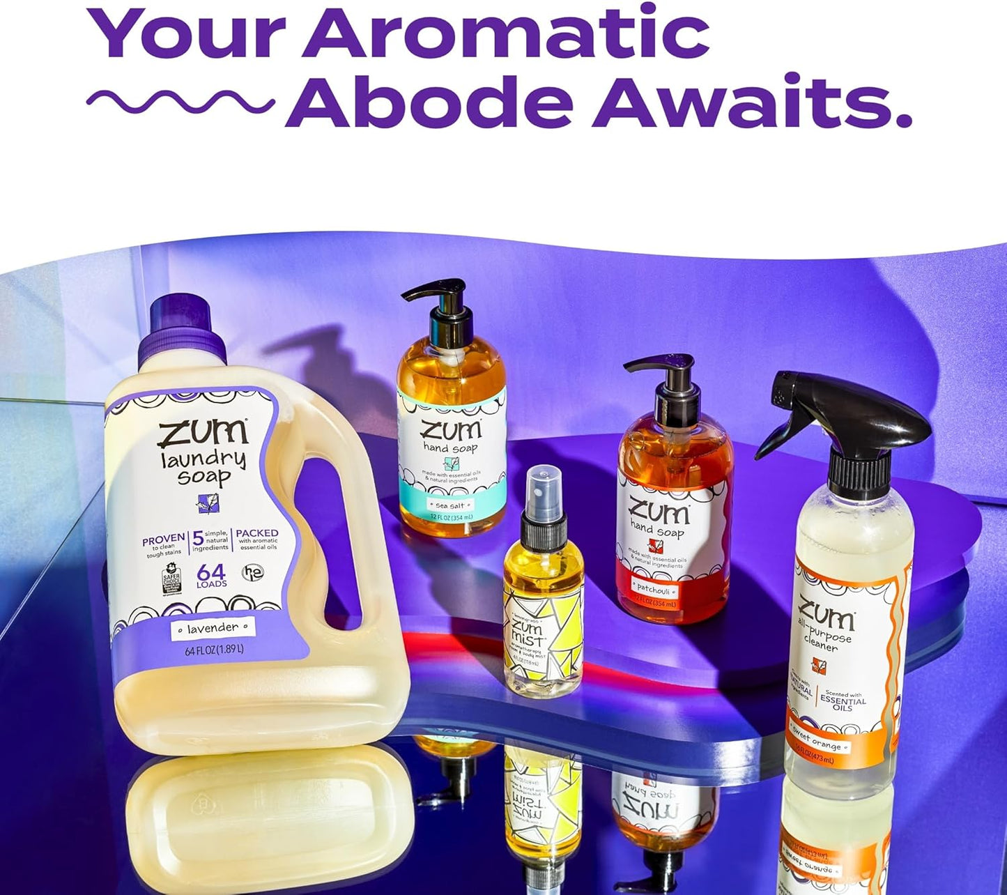 Indigo Wild Zum Mist Room & Body Spray - Aromatherapy Essential Oil Spray - Natural Body Mist & Room Spray - Lavender-Lemon Scent - 4 fl oz (2 Pack)