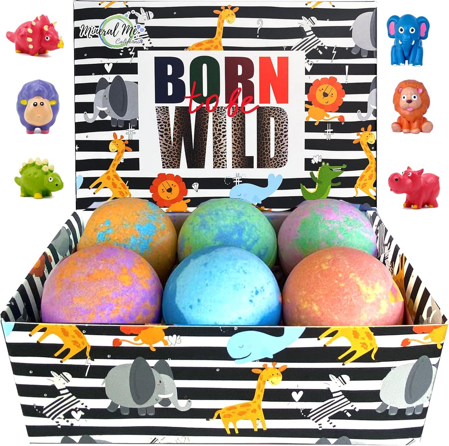 Bath Bombs for Kids with Surprise Inside - Organic Bath Fizzies with Toys Inside. All Natural, Gentle, and Kids Safe, Rainbow Spa Bath Fizz Balls, Birthday Gifts for Boys, Toddlers, Baby