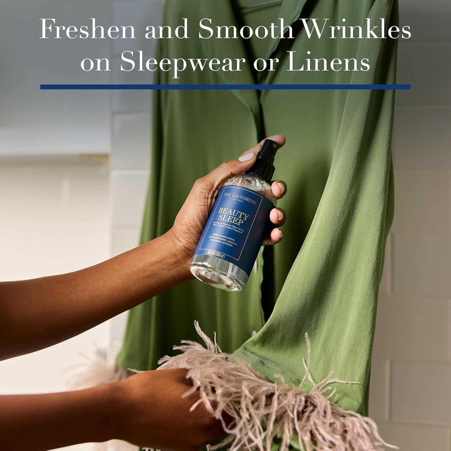 The Laundress Beauty Sleep Fabric Spray, Wrinkle Release Spray, Pillow Spray, Fabric Refresher, Upholstery and Linen Spray, Tranquil Comforting Inspired Scent, 8 Fl Oz