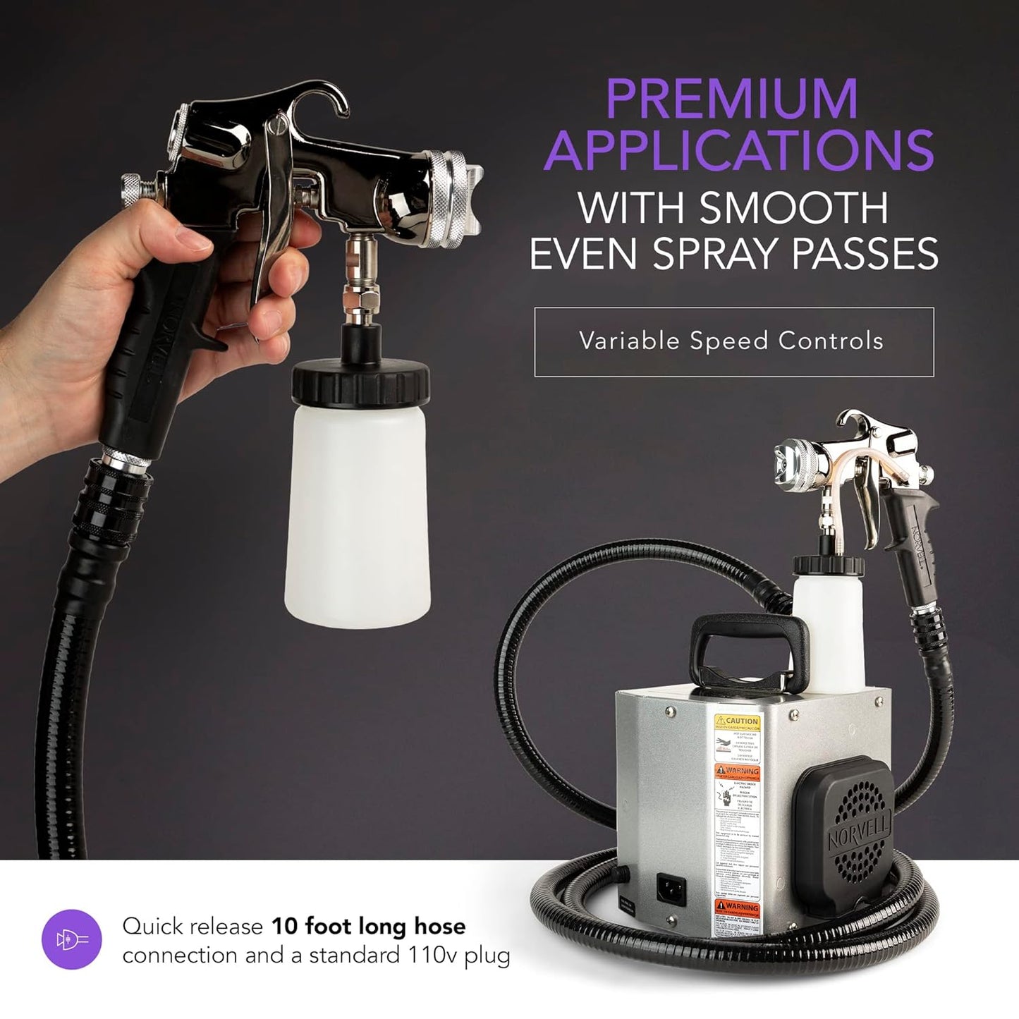 Norvell Mobile Z3000 Professional HVLP Spray Tan Machine with 10-Foot Hose & Z-Gun – Powerful and Built To Last, Premium Lightweight Self Tan Applicator for Flawless, Even, Natural Looking Results