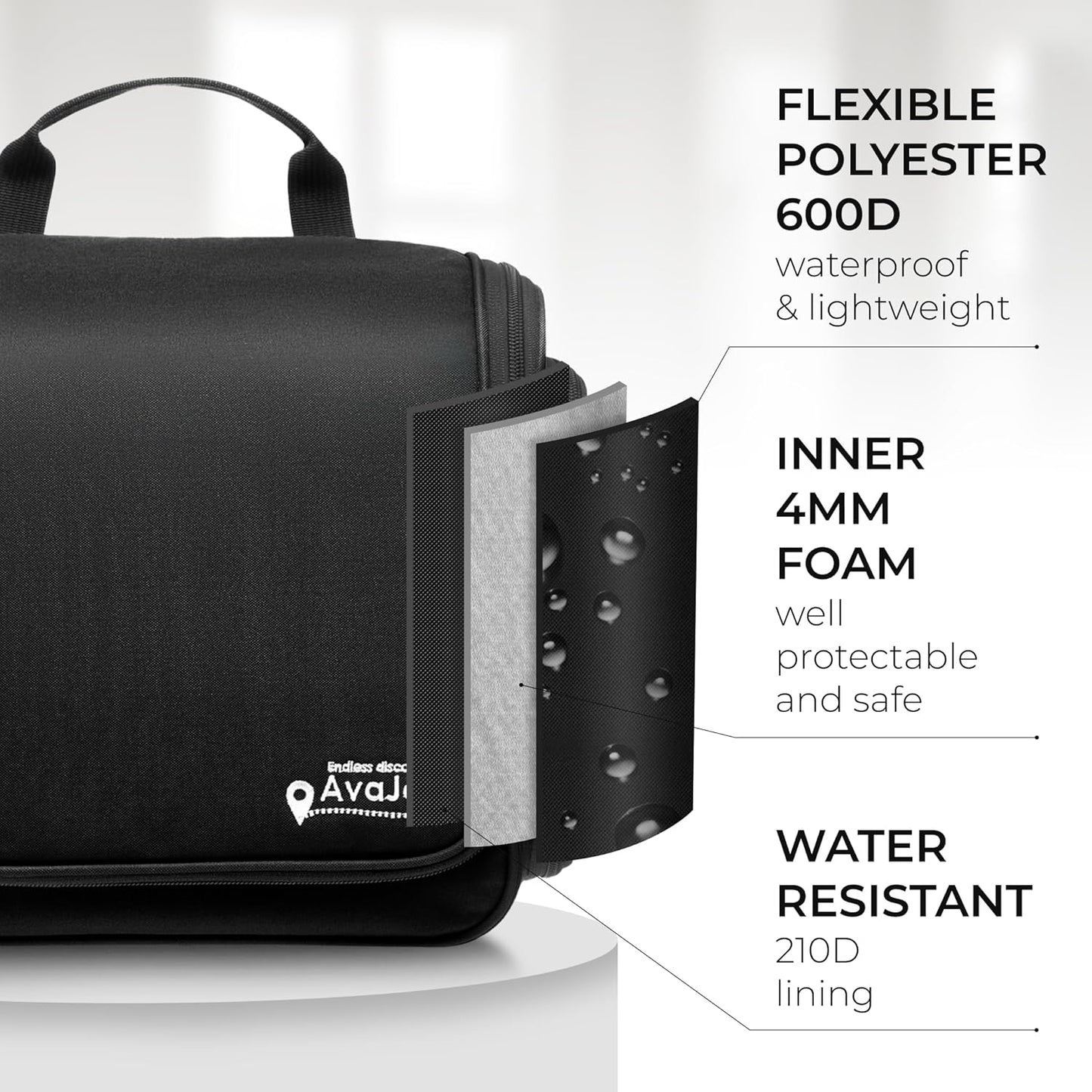 Travel Toiletry Bag for Men and Women - (10.6”x10.6”x3.2”) Large Hanging Toiletry Organizer - Waterproof Hygiene Bag with Metal XXL Swivel Hook, with Sturdy Zippers and 15 Compartments for Toiletries