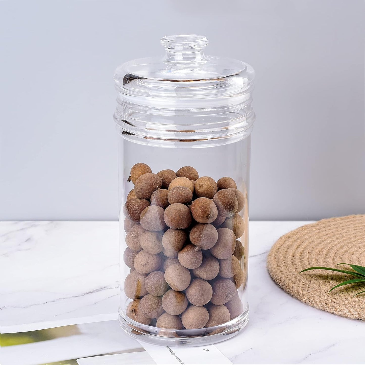 64 oz Reinforced Large Acrylic Storage Jar, Airtight Lid Cookie Jar | Ideal Canisters for Cookies, Dried Fruits, Nuts, Herbs,Cereals,etc