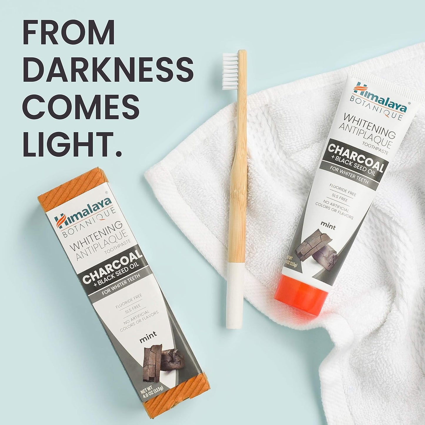 Himalaya Botanique Whitening Antiplaque Toothpaste with Charcoal and Black Seed Oil for Whiter Teeth, 4 oz…