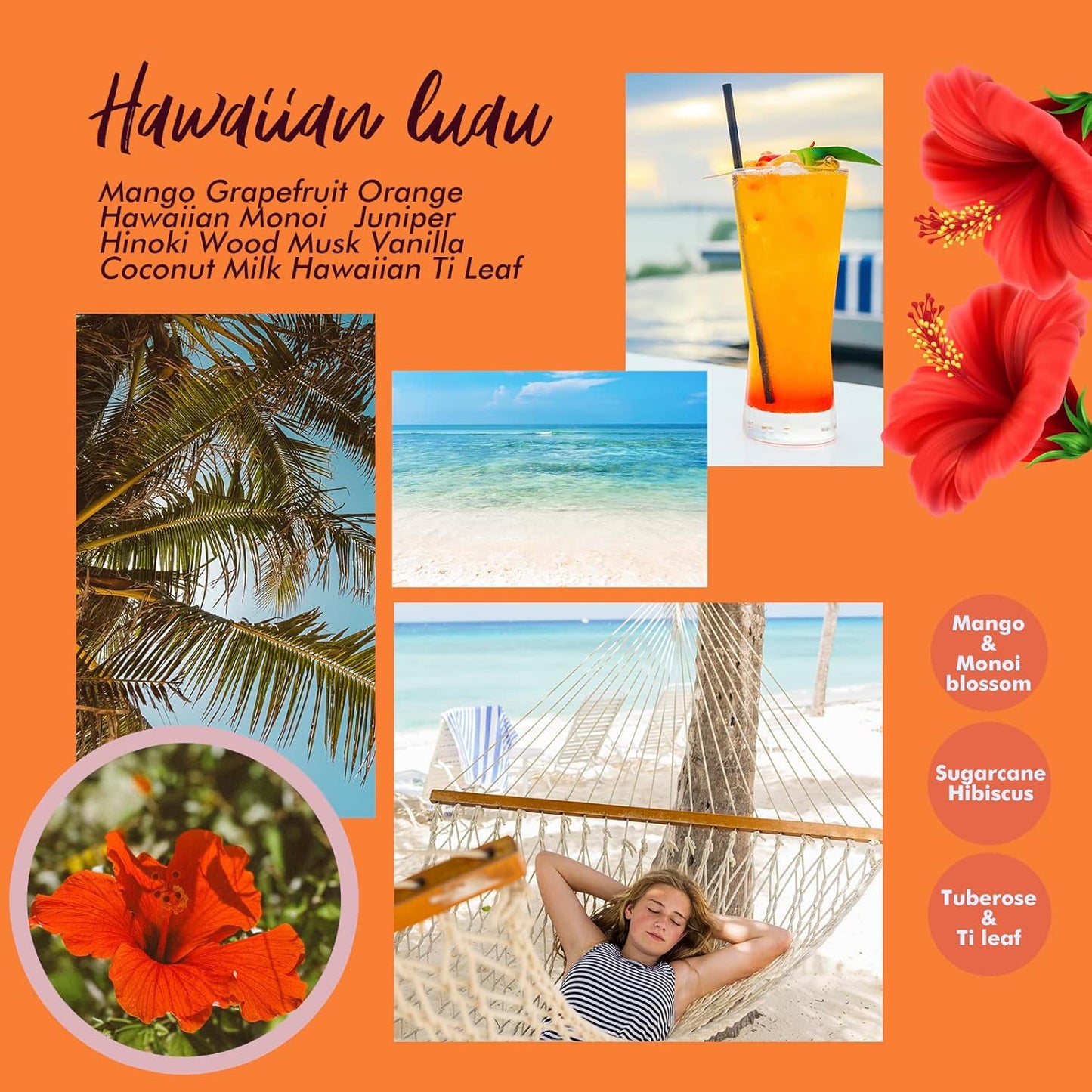 Fragrant Room Spray, Hawaiian Luau, 3 x 3.4 fl oz, Air Fresheners Odor Eliminator for Home, Bathroom, Concentrated Room Spray