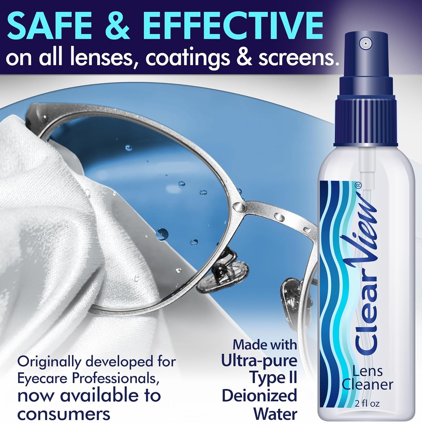 Lens Cleaner Spray – 25 Pack 2oz Bottles | Premium Streak-Free Glasses & Screen Cleaning Solution for Eyeglasses, Cameras, Phones, Laptops – Travel Size, Personal Use