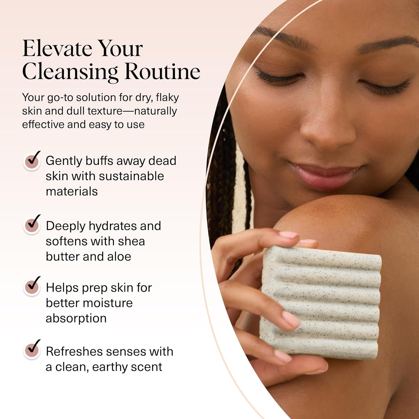 Kitsch Jojoba Beads Exfoliating Body Wash Bar – Nourishing Bar Soap with Shea Butter & Aloe for Dry, Flaky Skin – Soap bar & Body Scrub for Smooth, Refreshed Skin – Rosemary & Cedarwood Scent - 4 oz