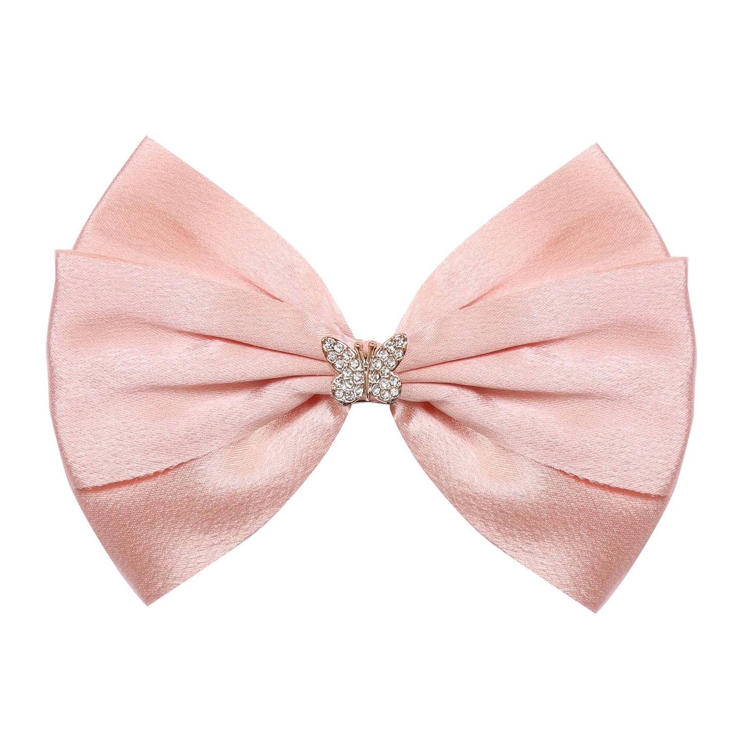 Elegant Hair Bow Set Sweet Styles with Crystal and Pearl Accents Fashion Hair Clips for Girls (Champagne/Sliver/Orange)