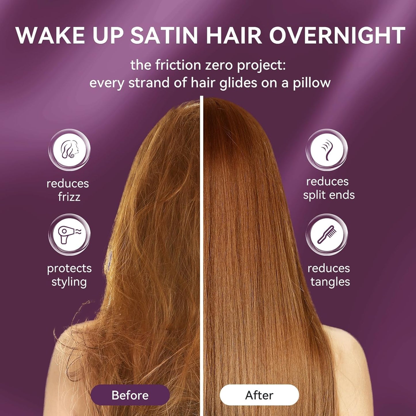 Tyfitb Satin Pillowcase Set for Hair & Skin Care – Cooling, Hypoallergenic, Anti-Frizz, Wrinkle-Free – Soft, Luxurious Pillowcases with Envelope Closure – 2-Pack, King Size 20x36, Gift-Ready