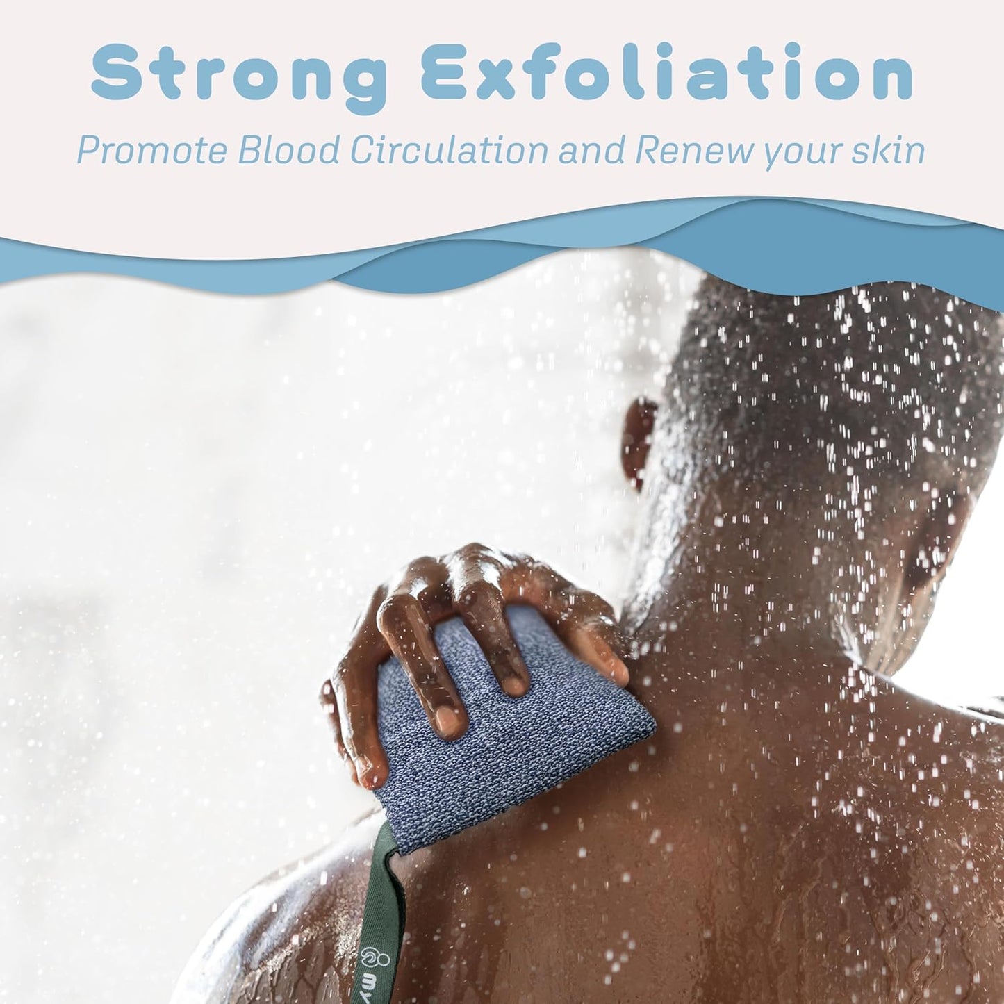 myHomeBody Soap Pocket for Strong Exfoliating, Lather Mesh Bag, Body Scrubber Exfoliator, Pouch for Shower, Leftover Bits Saver, Dark Blue, Gray - 2 Pack