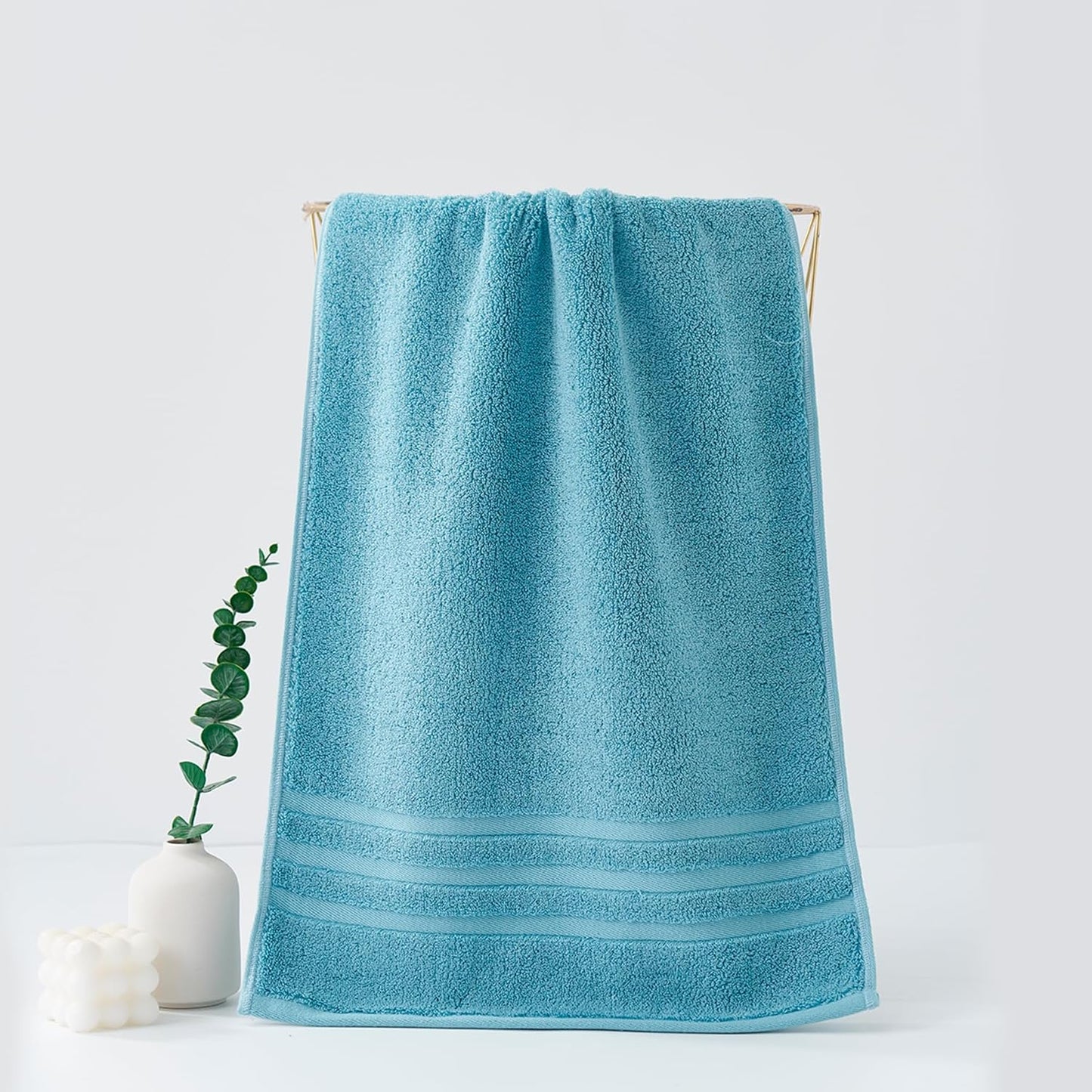 kimteny 100 Persent Cotton Premium Hand Towels Set of 2, (16 x 32 inches) 600GSM Cotton Thick Towel, Ultra Soft and Highly Absorbent Towels for Bathroom Gym Shower Hotel Spa (Navy Blue)