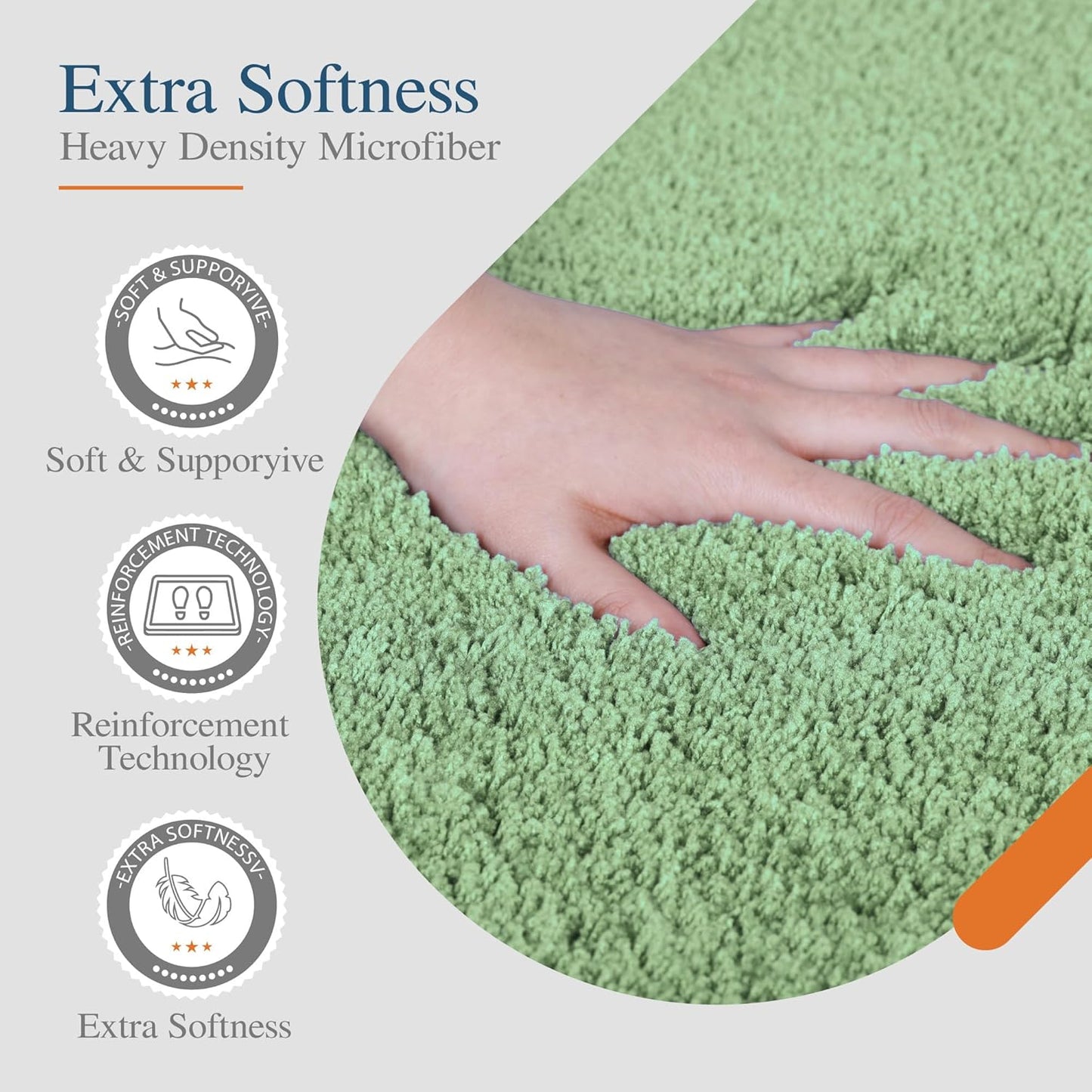Walensee Large Bathroom Rug (24 x 40, Sage Green) Extra Soft and Absorbent Shaggy Bath Mat Machine Washable Microfiber Non Slip Luxury Floor Mat
