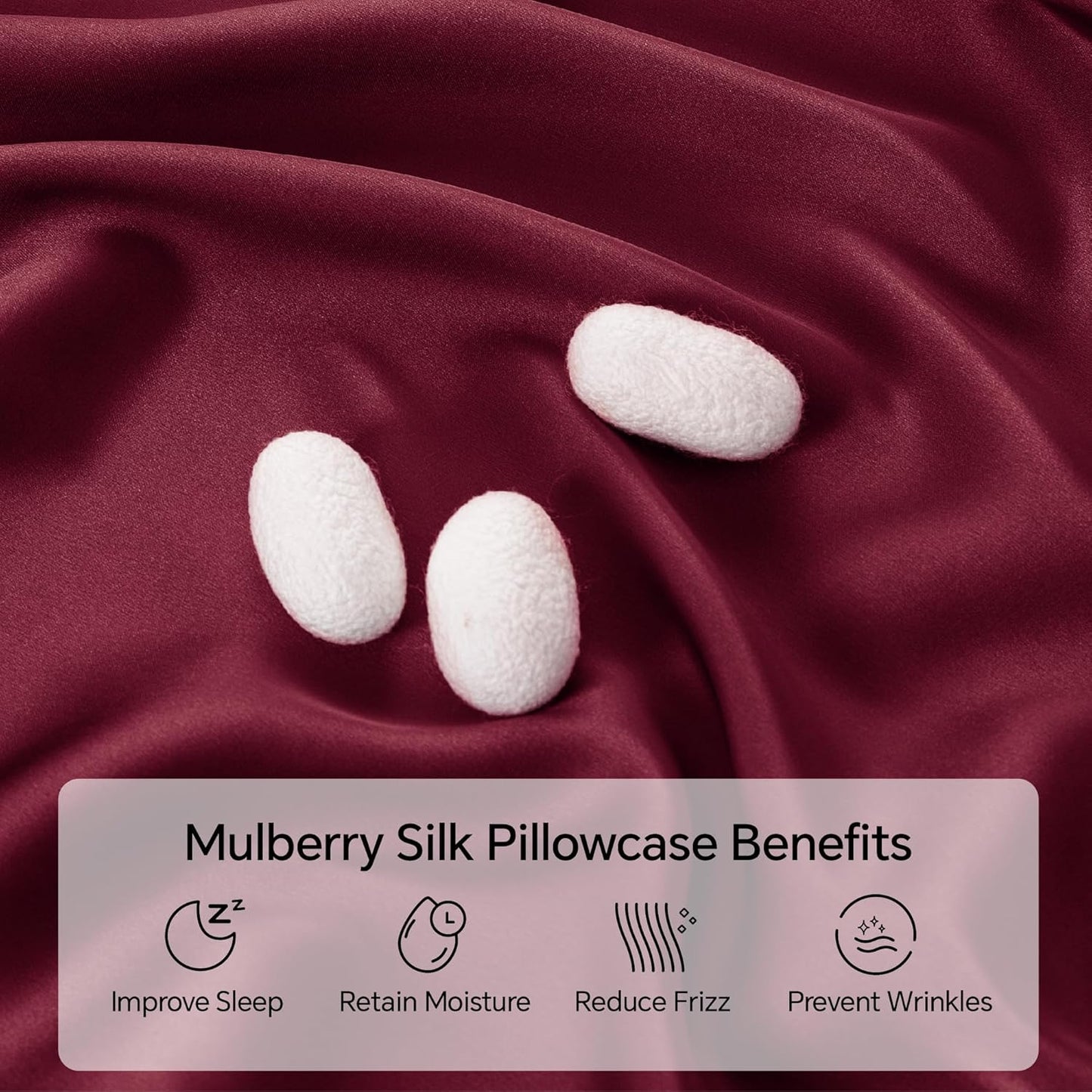INFIIXSO Mulberry Silk Pillow Cases King Size Set of 2, Silk Pillowcase with Hidden Zipper 20"x36", Extraordinary Smooth and Soft Pillow Case for Hair and Skin(Burgundy, 2 Pack)