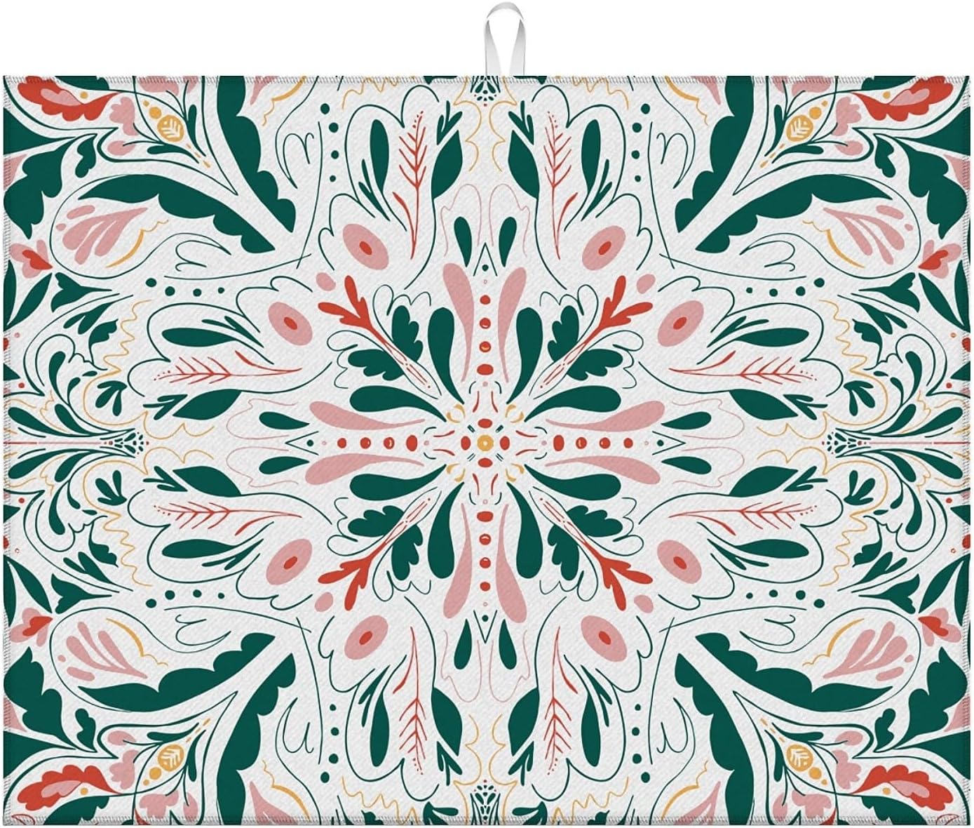 Dish Drying Mat For Kitchen Counter, Garden Tulips Microfiber Absorbent Dish Drainer Rack Pad Reusable Large 18x24in Drying Mat