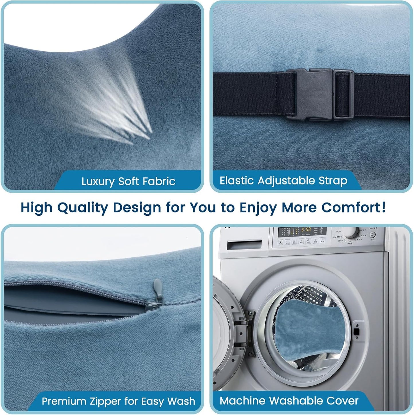 Inflatable Car Neck Pillow Driving , Blow Up Car Headrest Pillow for Car, Inflatable Travel Pillow for Camping, Neck Support for Office Chair - Adjustable Softness