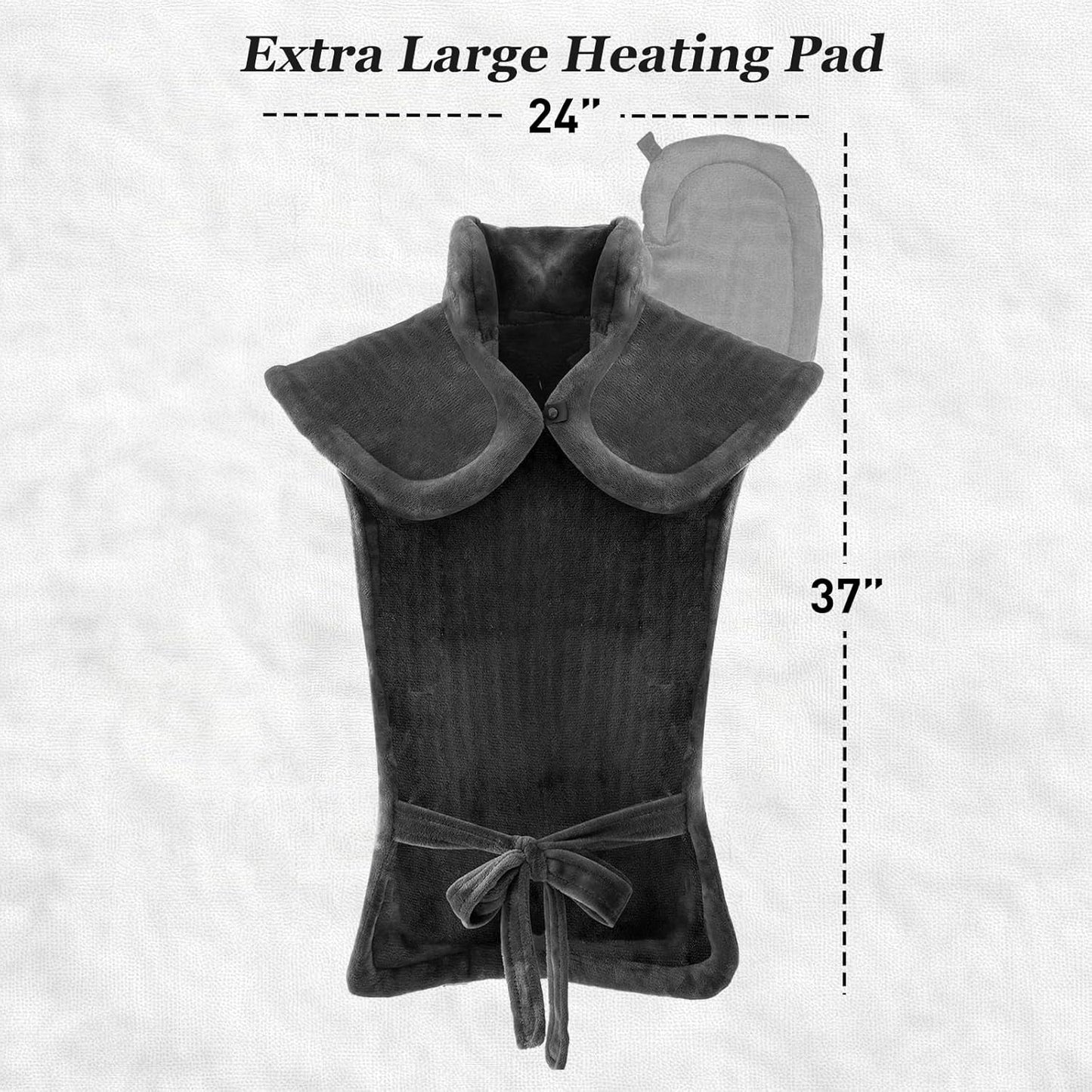 Heating Pad for Neck Shoulder and Back, Birthday Gifts for Women Mom Men Dad Elderly, Deeper Pain Relief and Fast Heating Large Weighted Heat Wrap, FSA Eligible Items Only List, ETL Certified, Gray