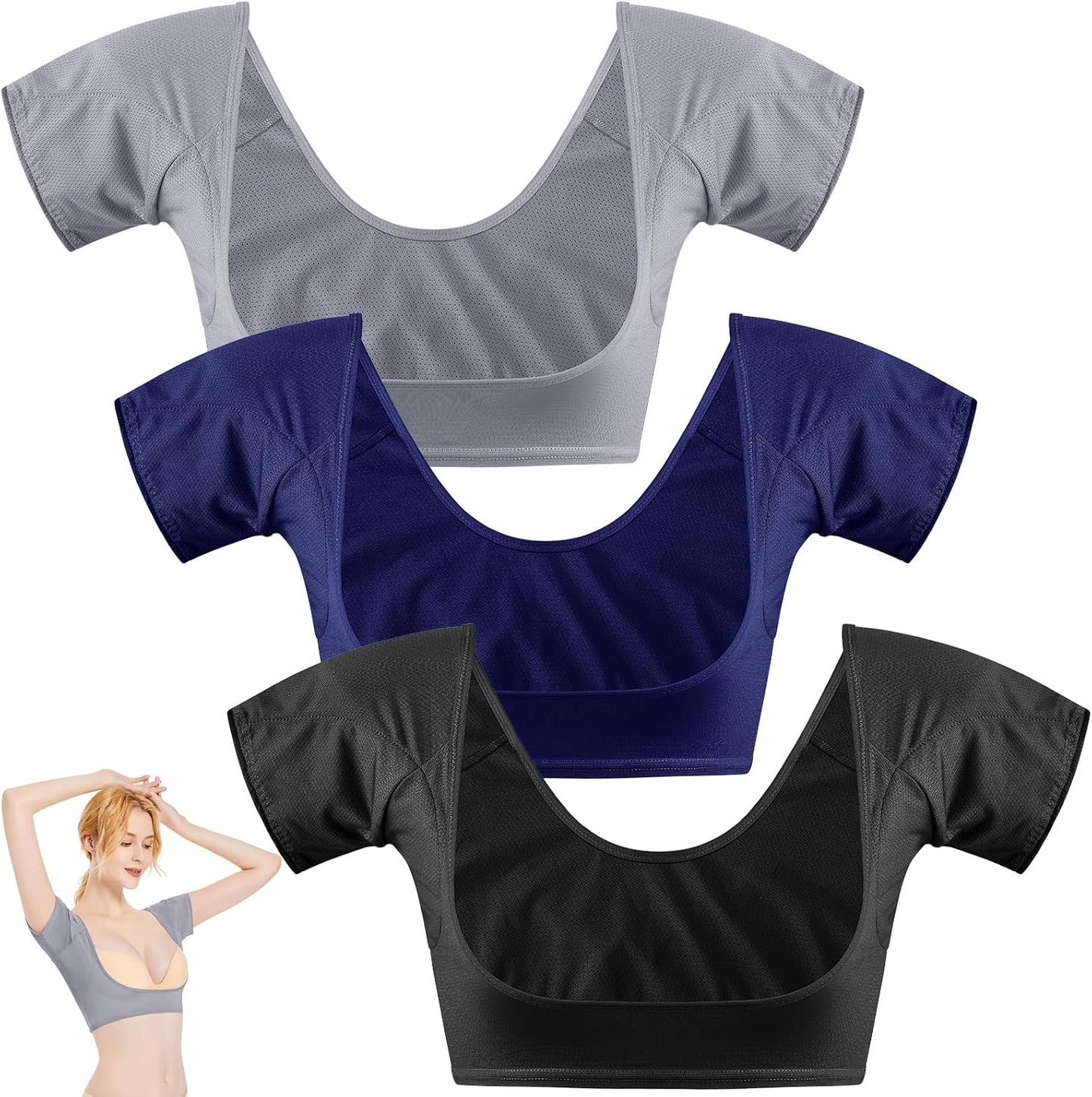 Zhanmai 3 Pcs Underarm Sweat Vest Armpit Sweat Proof Pads for Under Armpits Underarm Proof Pads for Women