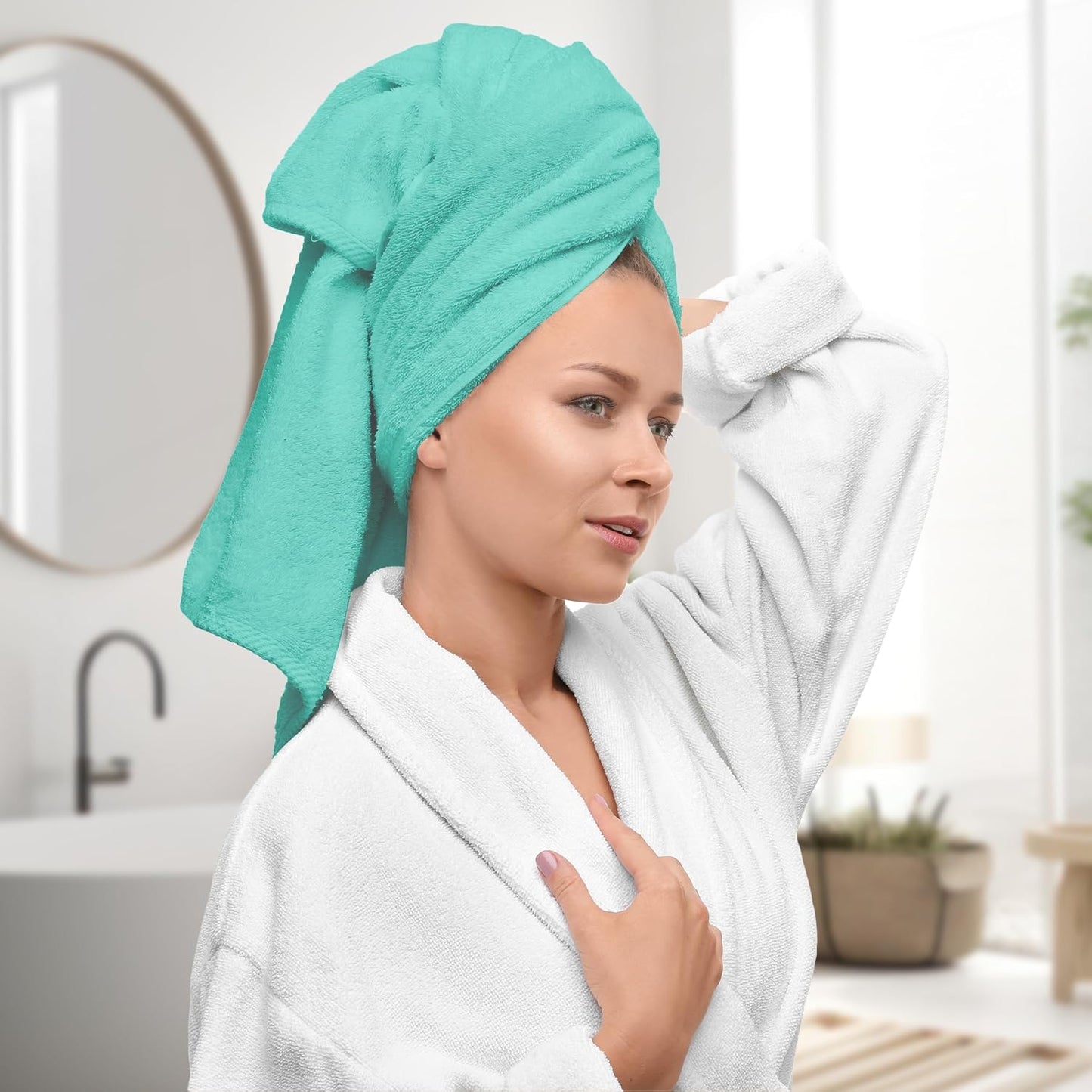 Avalon Towels Turquoise Bath Towels Set of 4 pcs (27x54 inches), 100% Cotton Towel Absorbent and Quick Dry Turquoise Towel for Bathroom, Super Soft and Perfect for Daily Use