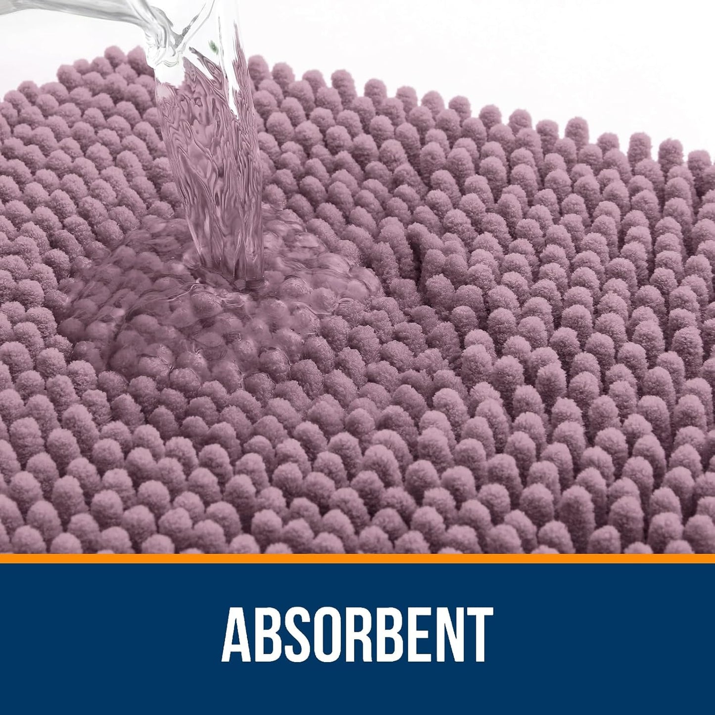 OLANLY Bathroom Rugs 59x20, Extra Soft Absorbent Chenille Bath Rugs, Rubber Backing Quick Dry, Machine Washable Bath Mats for Bathroom Floor, Tub and Shower, Home Decor Accessories, Deep Plum