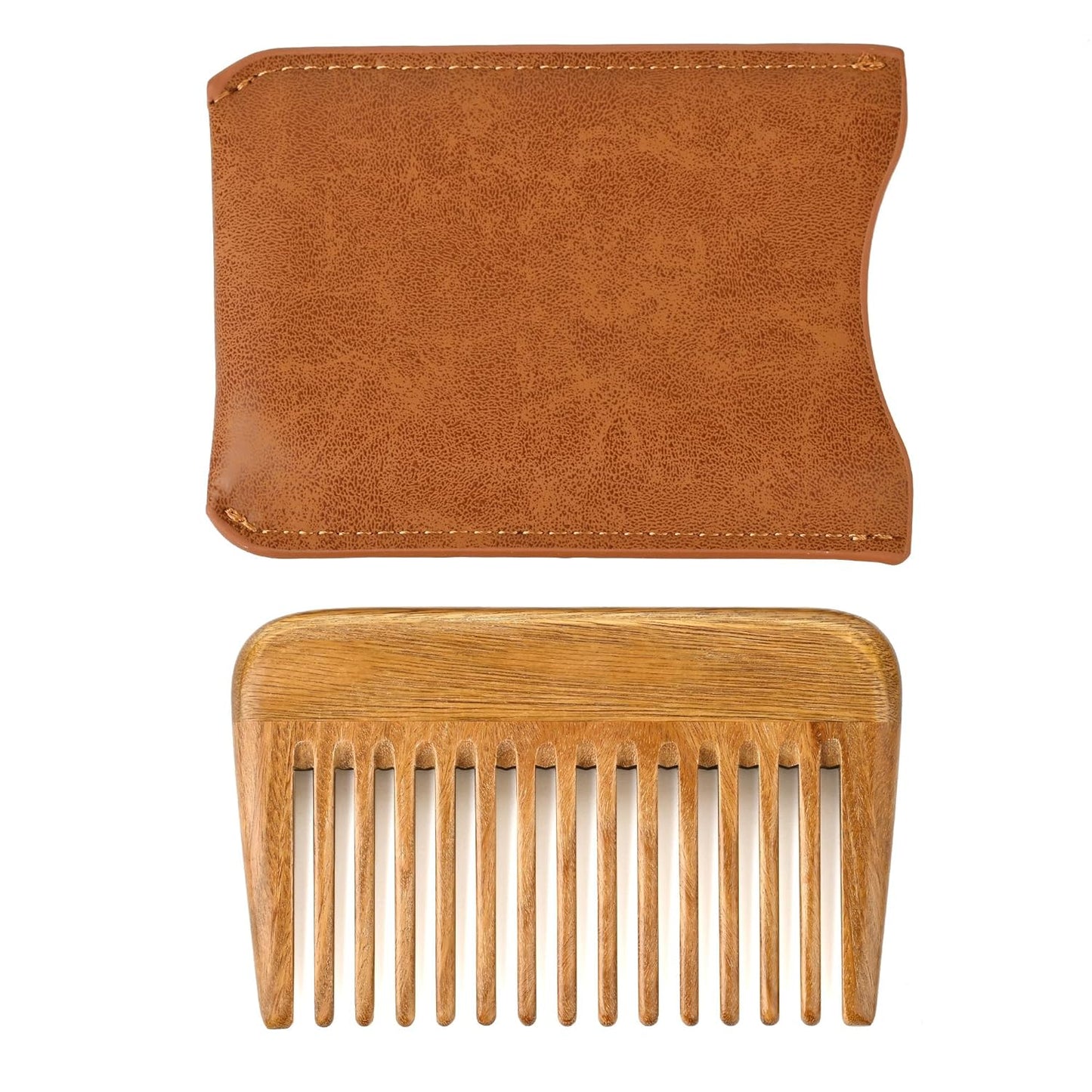 Onedor Handmade 100% Natural Green Sandalwood Hair Combs - Anti-Static Sandalwood Scent Natural Hair Detangler Wooden Comb (Wide Tooth Mini Pocket Comb)